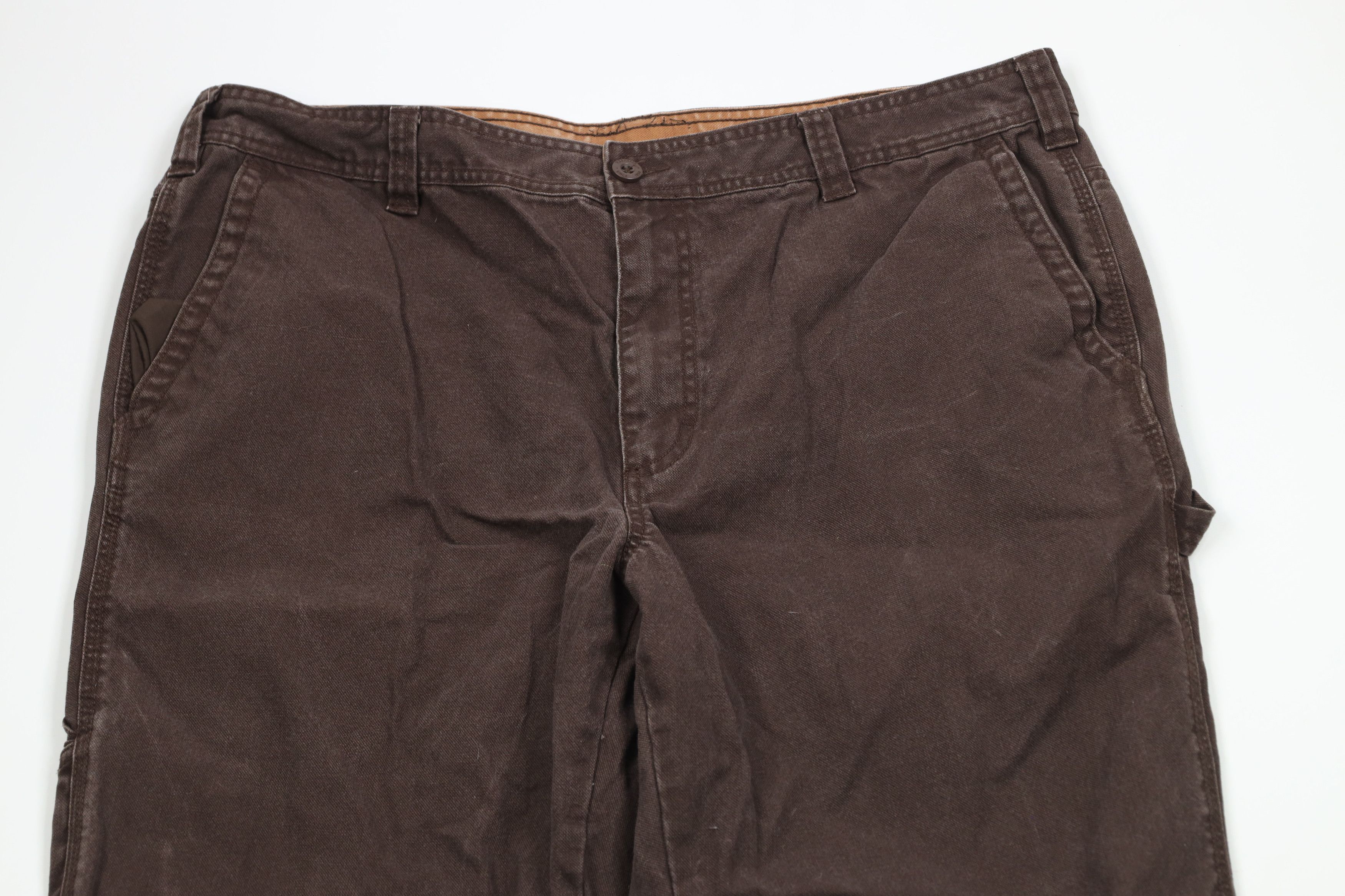 Vintage Vintage Y2K Streetwear Wide Leg Canvas Dungaree Pants Brown Size US 42 / EU 58 - 2 Thumbnail