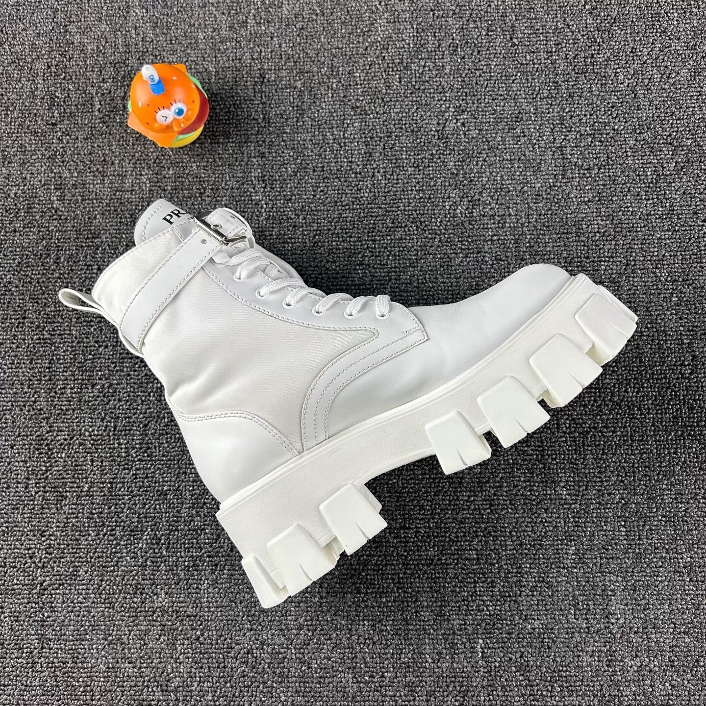 Prada Style: Prada White Platform Martin Boots Size US 5.5 / IT 35.5 - 5 Thumbnail