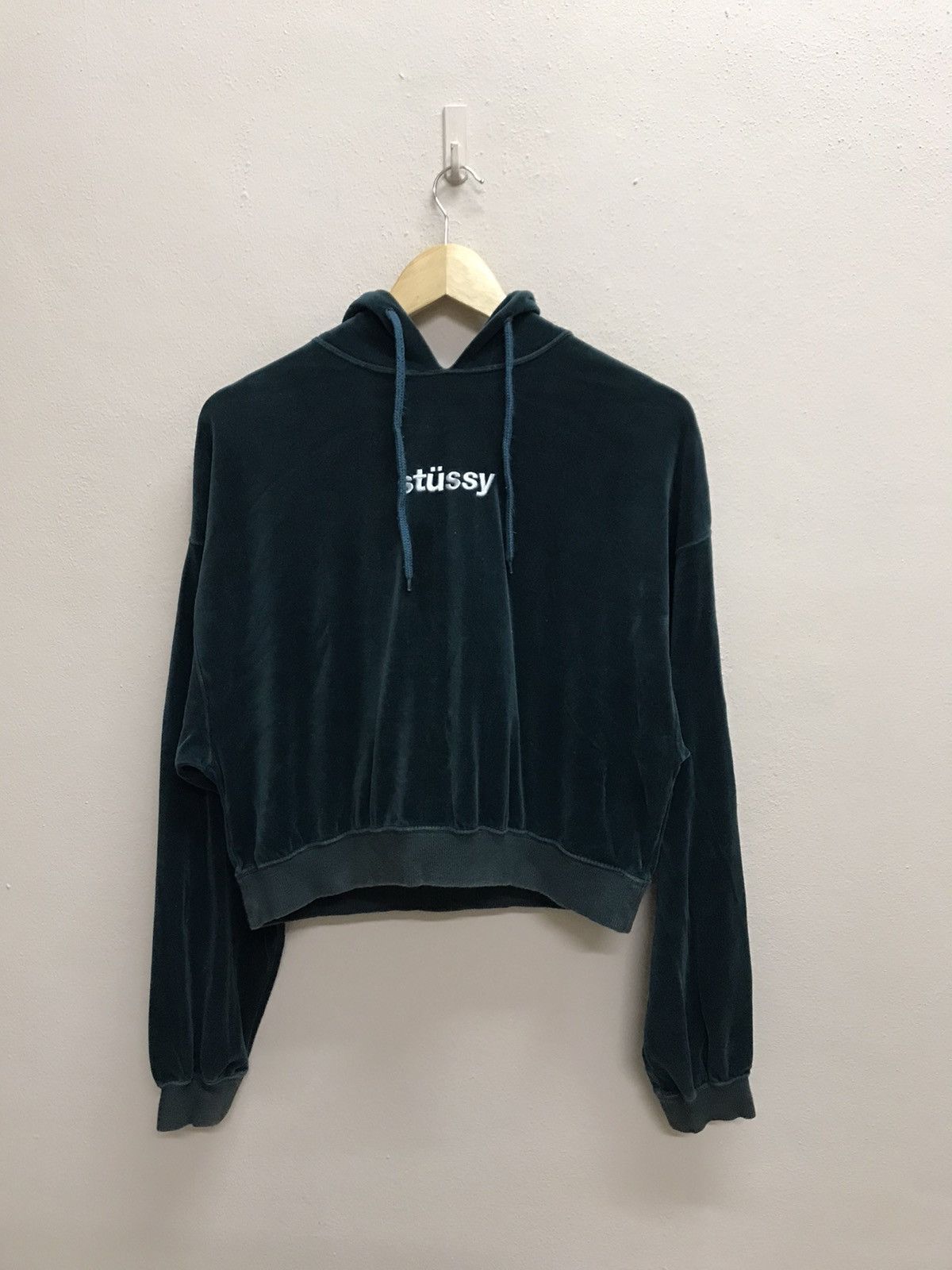 Japanese Brand × Stussy Stussy Center Logo Velvet Sweater Pullover Hoodie Size S / US 4 / IT 40 - 14 Thumbnail
