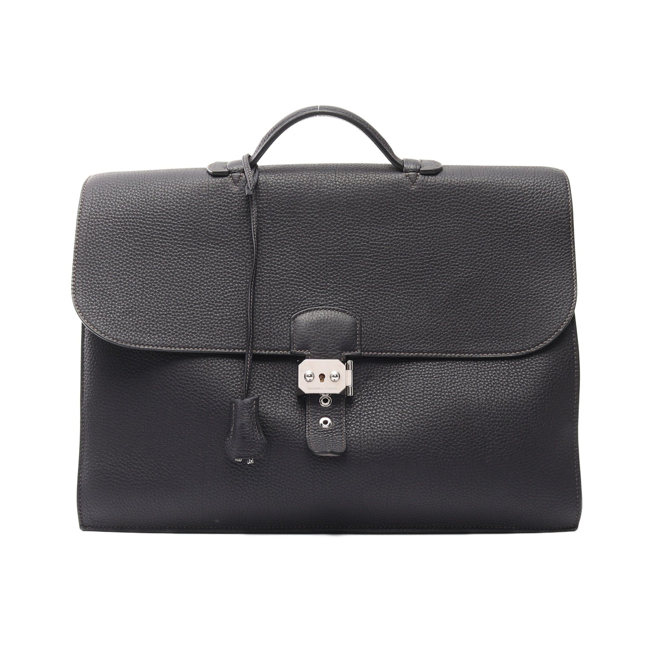 Hermes Hermes Sac Adepesh 38 Verso Business Bag Briefcase Togo Dark Purple Silver Hardware Stamp Size ONE SIZE - 1 Thumbnail