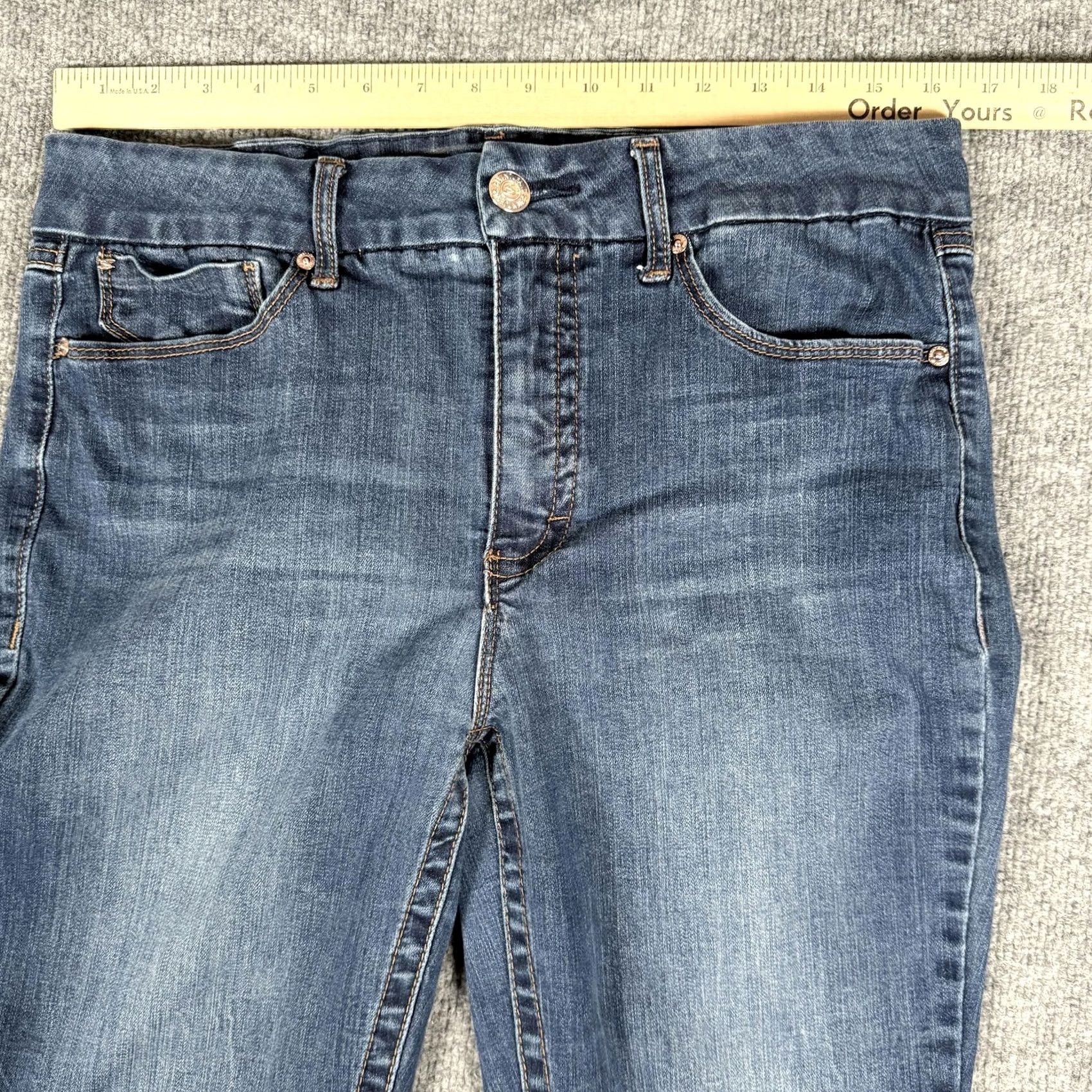 Vintage VINTAGE? No. Seven7 Jeans Womens 14 Blue Stretch Denim Skinny Mid Rise Avalon Classic Size 36" / US 14 / IT 50 - 7 Thumbnail