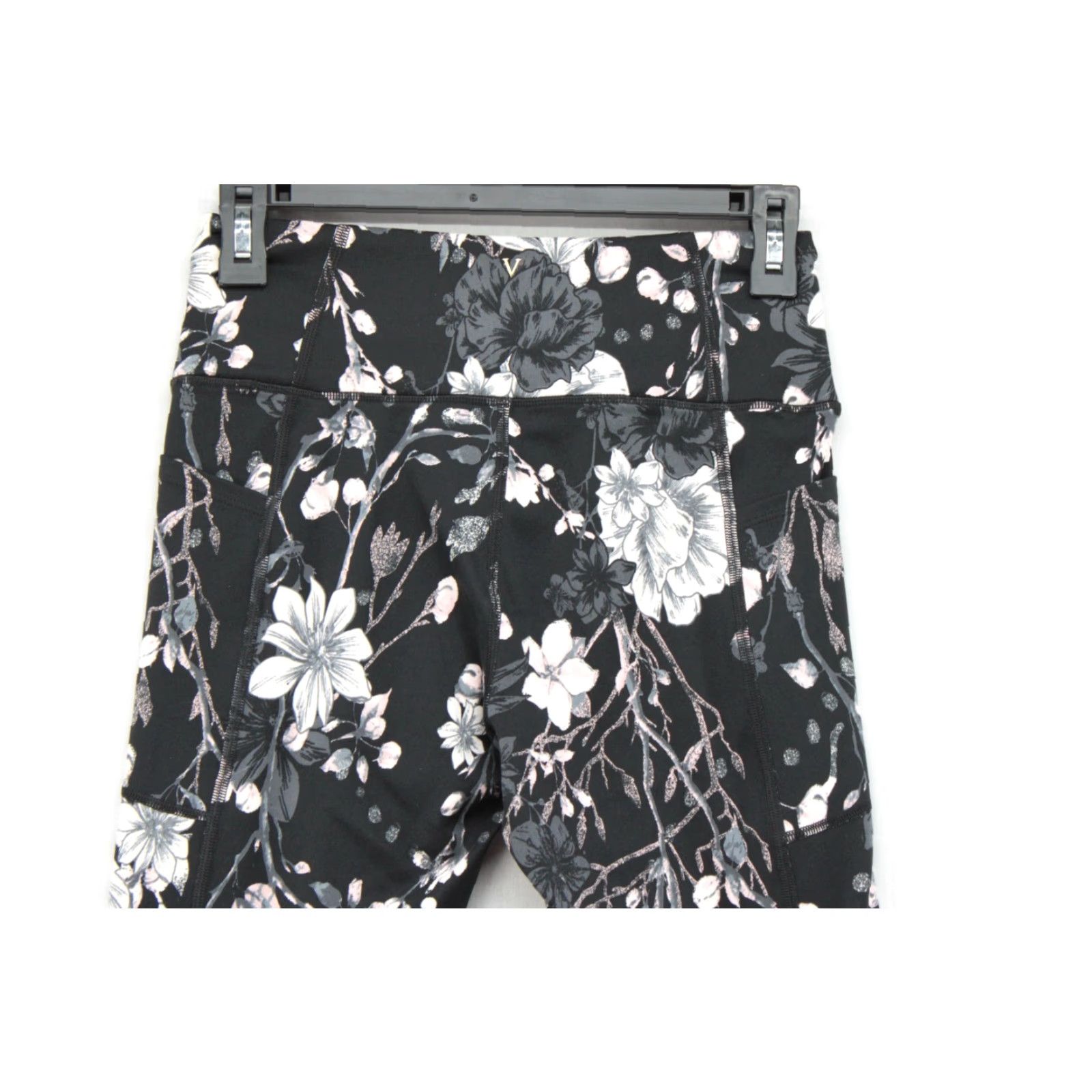 Victoria's Secret Victoria's Secret Leggings Women’s 6 Black Floral Athleisure Women’s Size 28" / US 6 / IT 42 - 2 Thumbnail
