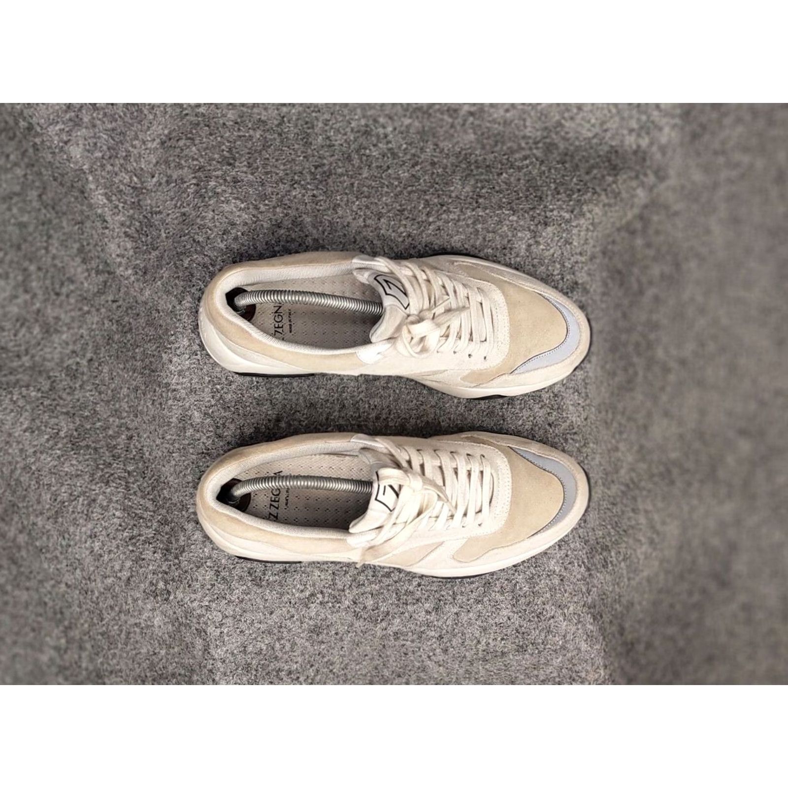 Ermenegildo Zegna Z Zegna Design Suede Leather Beige low top Lace Up Sneakers Men US 9.5 Leather Lining Casual Designer Style Thanksgiving? Size US M / EU 48-50 / 2 - 4 Thumbnail