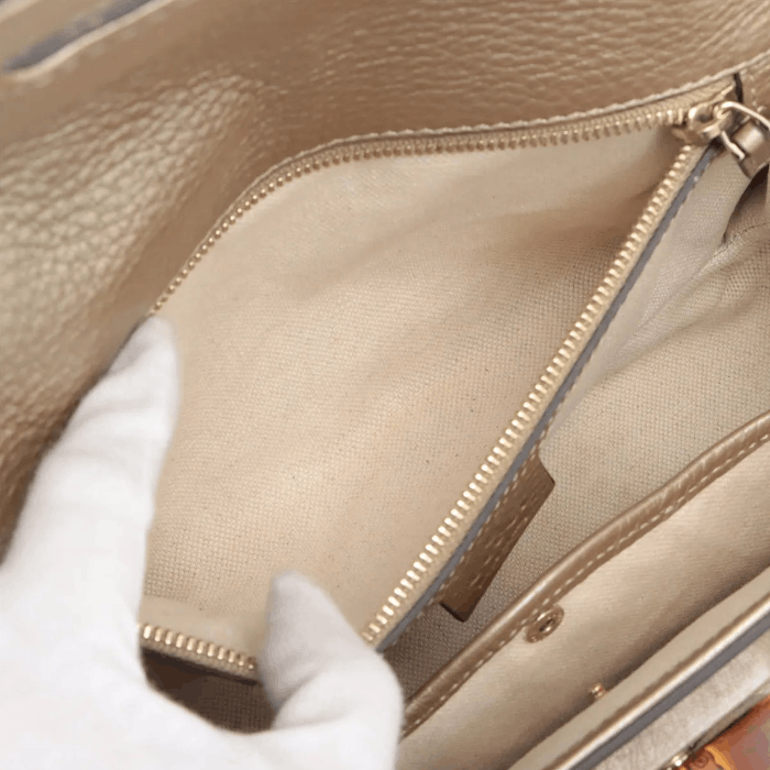 Gucci New Bamboo Leather Handbag Size ONE SIZE - 8 Thumbnail