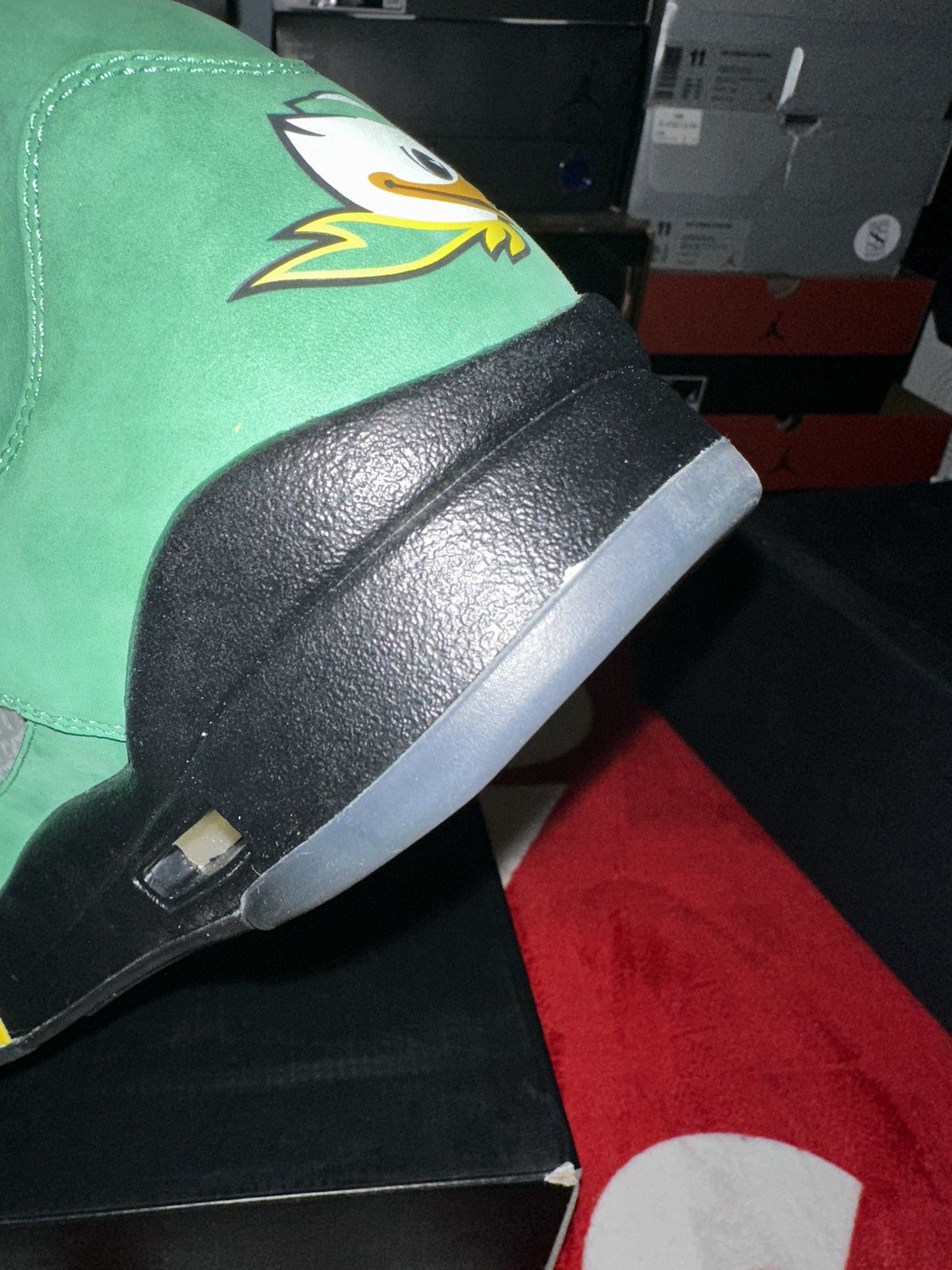 Nike Air Jordan 5 “Oregon Duck PE” Sample 2013 Size US 11.5 / EU 44-45 - 18 Thumbnail