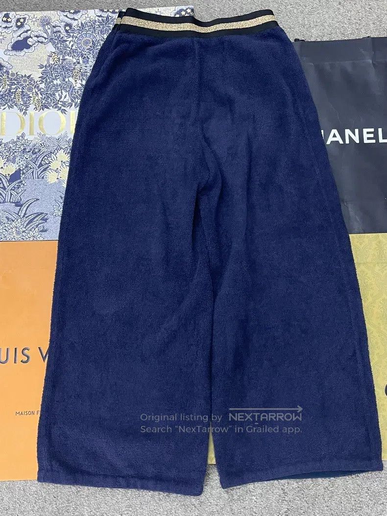 Chanel Chanel Dark blue towel material wide-leg trousers Size 25" / US 0 / IT 36 - 3 Thumbnail