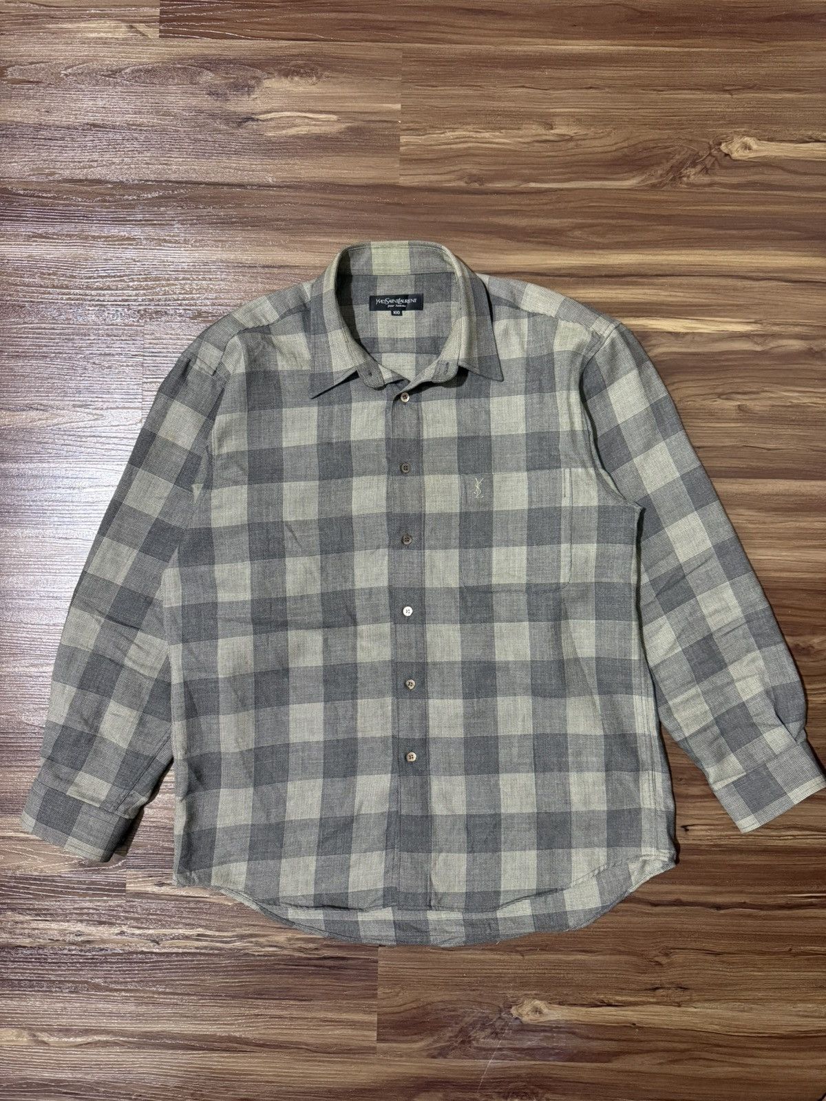 Yves Saint Laurent Vintage wool yves saint laurent shirt Size US XL / EU 56 / 4 - 1 Thumbnail