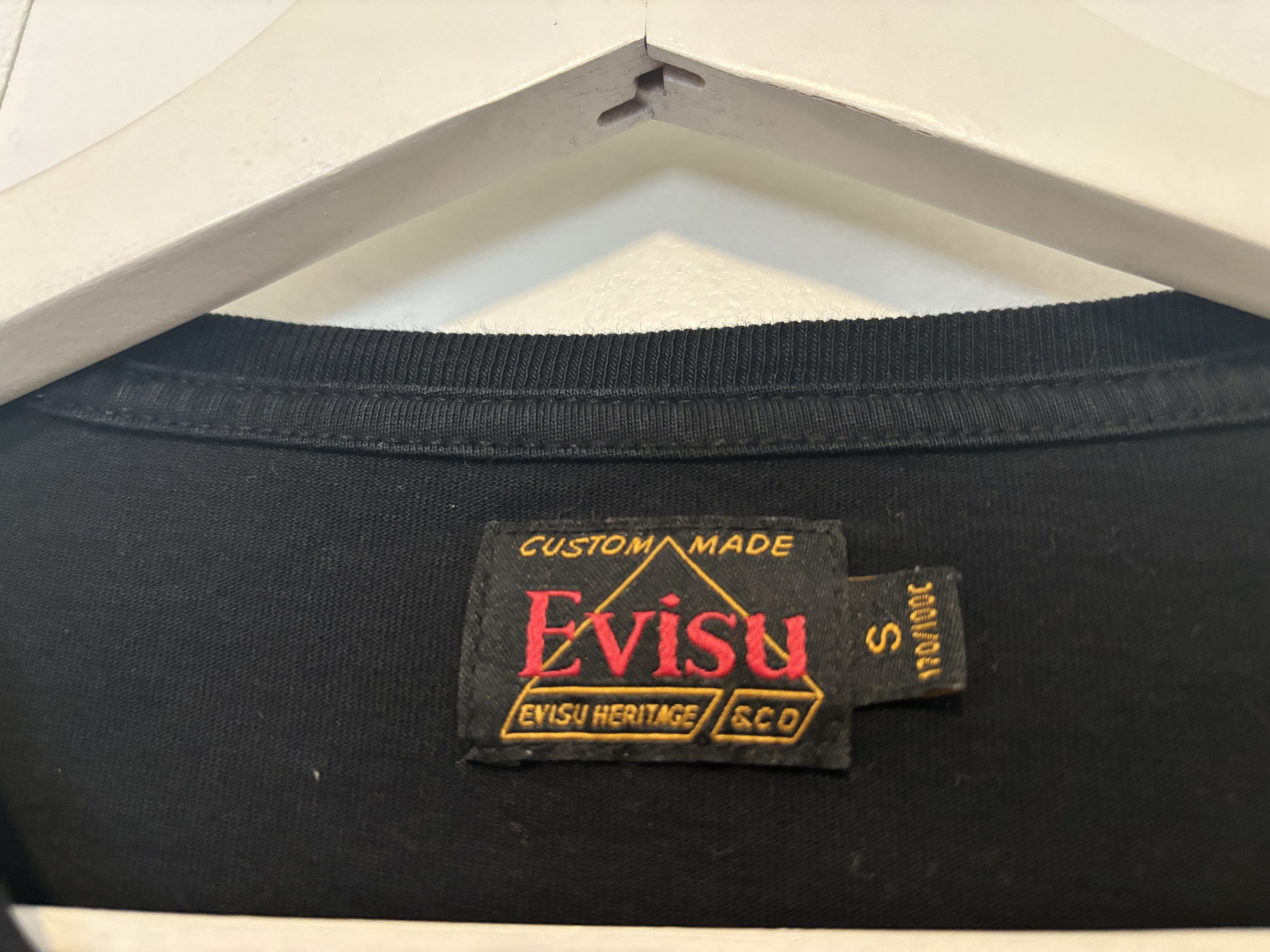 Evisu Rare! Black Reverse Logo T-shirt/ tee Size US S / EU 44-46 / 1 - 4 Thumbnail