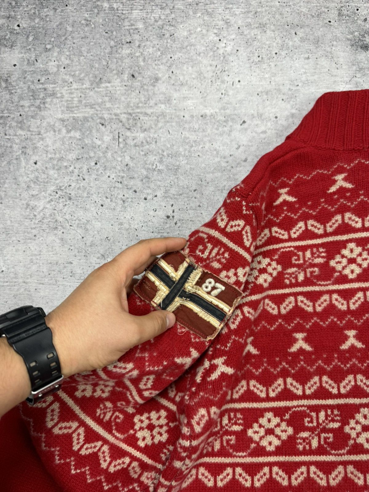 Napapijri × Vintage Vintage Napapijri 90’s Y2K Style Big Logo Rare Wool Sweater Size US L / EU 52-54 / 3 - 21 Thumbnail