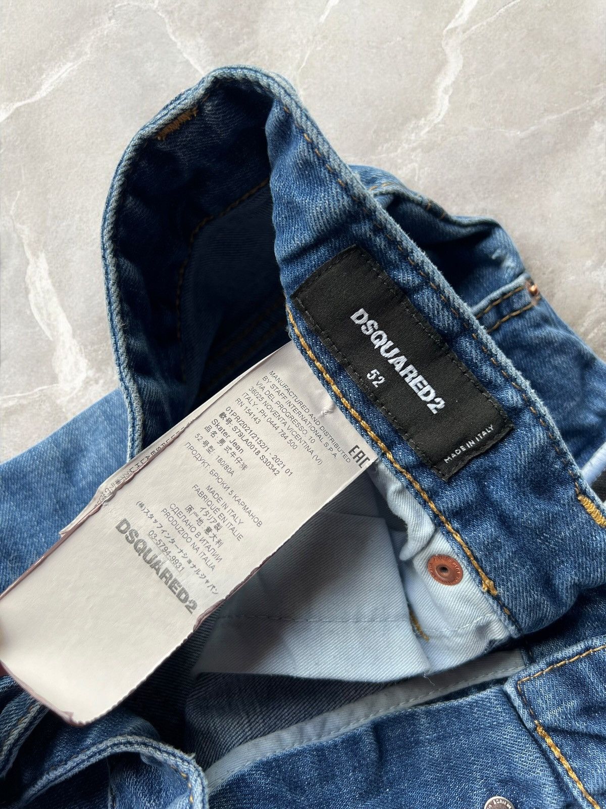 Dsquared2 × Vintage Dsquared2 Tidy Biker Big Logo Embroidered Denim pants jean Size US 34 / EU 50 - 9 Thumbnail