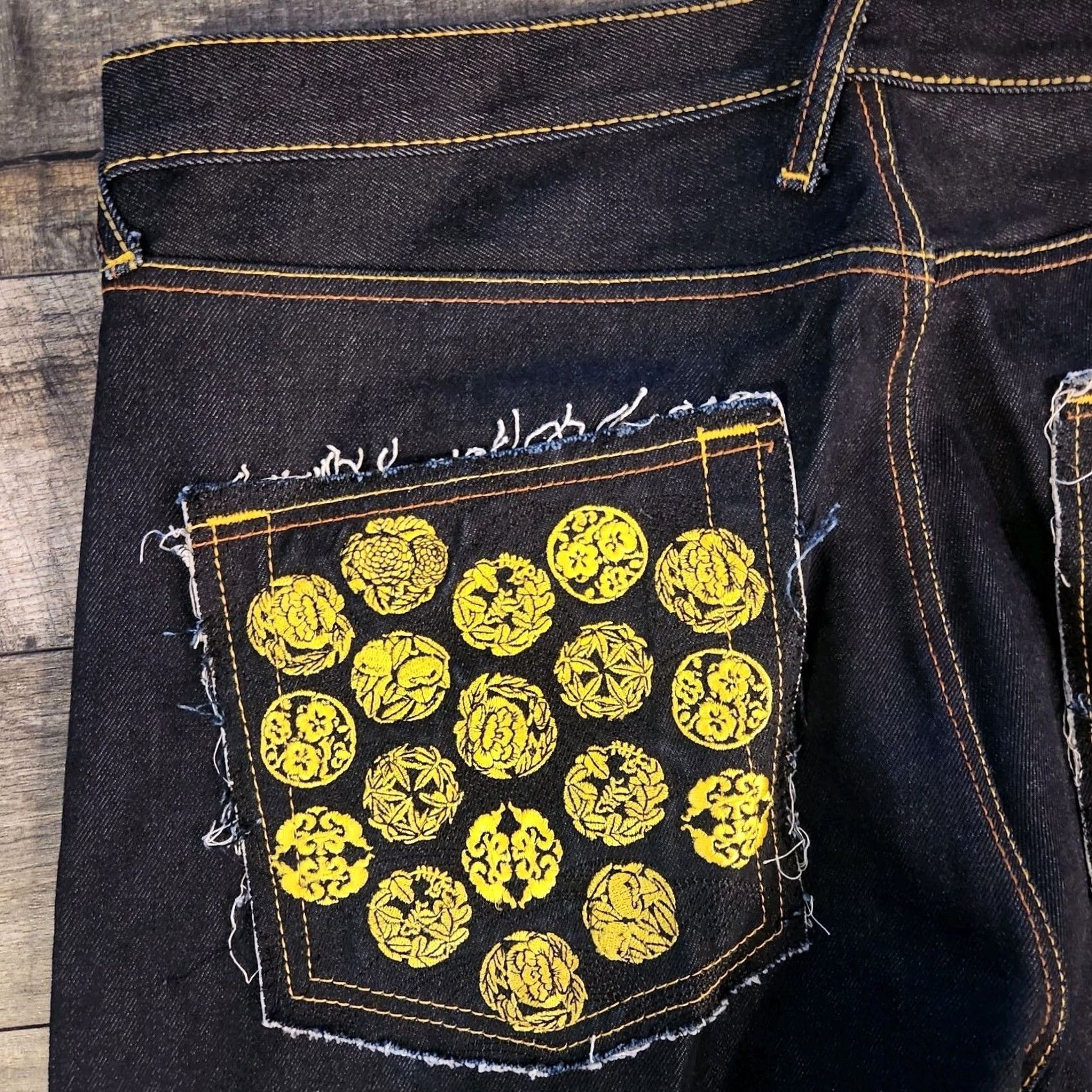 RMC Jeans VINTAGE Red Monkey Jeans Mens 38x36 Baggy Embroidered Dark Blue Wide-Leg Jeans Mens Regular 38x36 Boys? Size US 38 / EU 54 - 6 Thumbnail