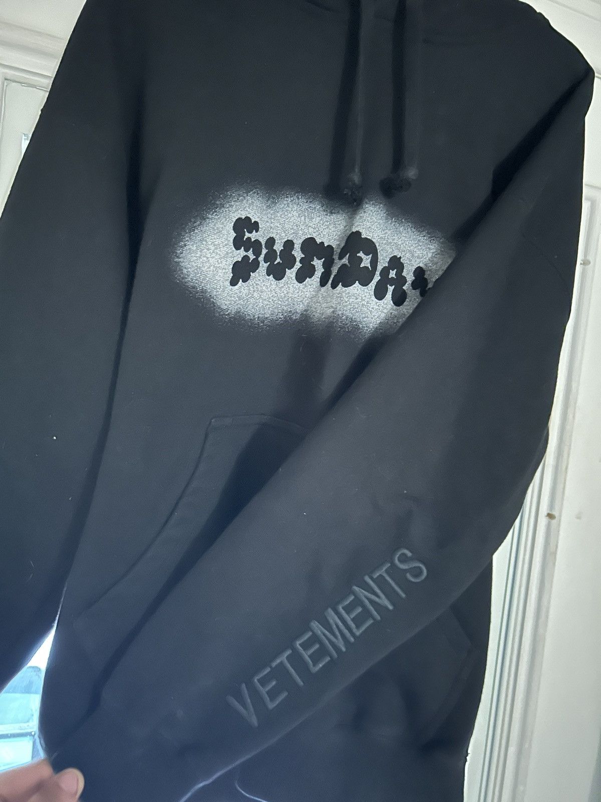 image of Vetements Sunday Hoodie in Black, Men's (Size XS)
