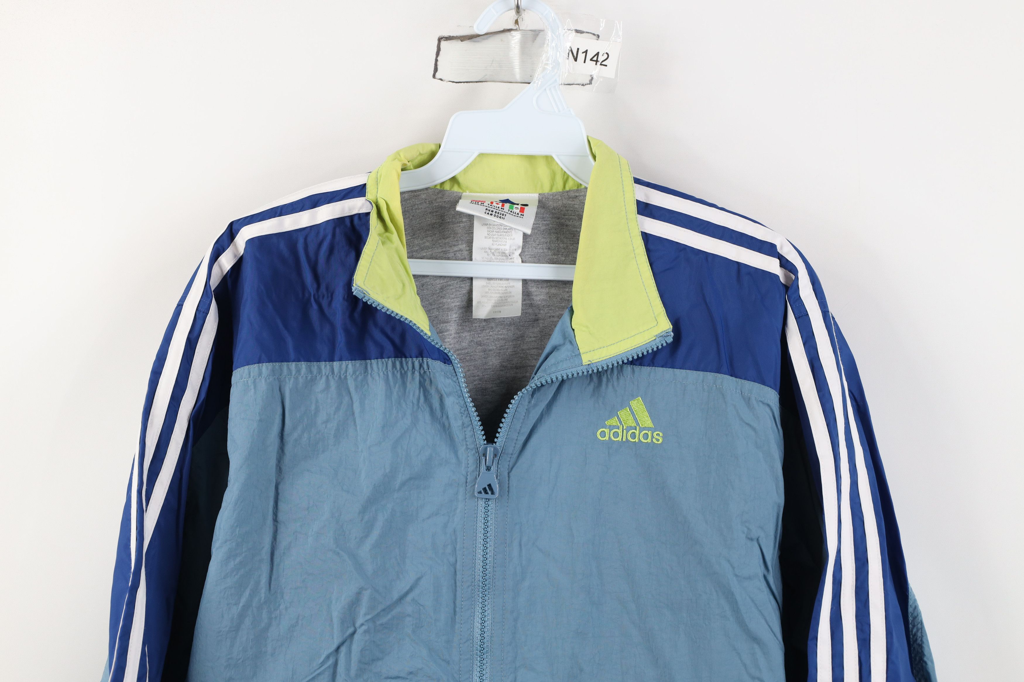Adidas Vintage 90s Adidas Striped Lined Windbreaker Jacket Size M / US 6-8 / IT 42-44 - 2 Thumbnail