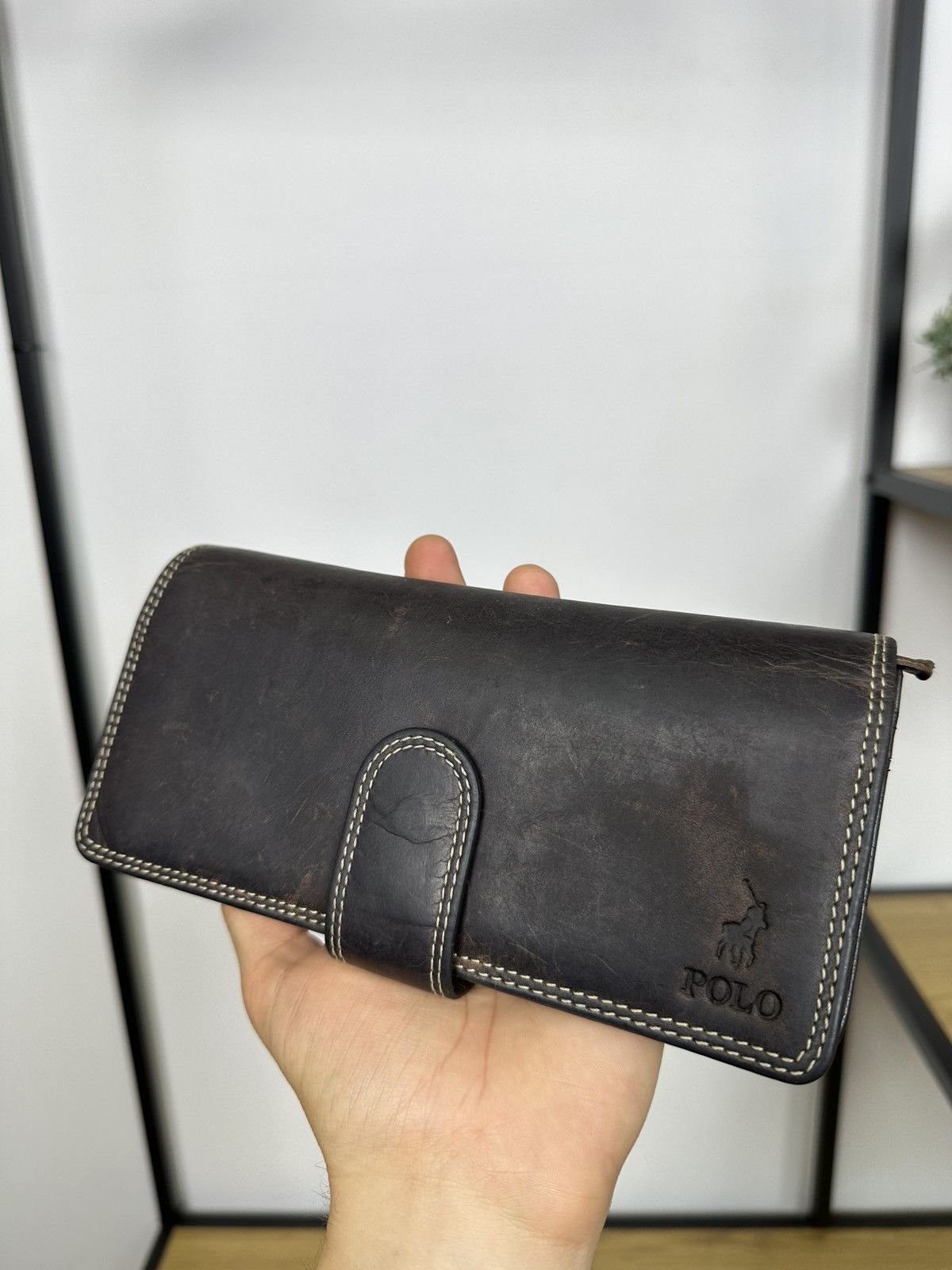 Polo Ralph Lauren Vintage Polo by Ralph Lauren Leather Long Wallet Purse Brown Size ONE SIZE - 6 Thumbnail