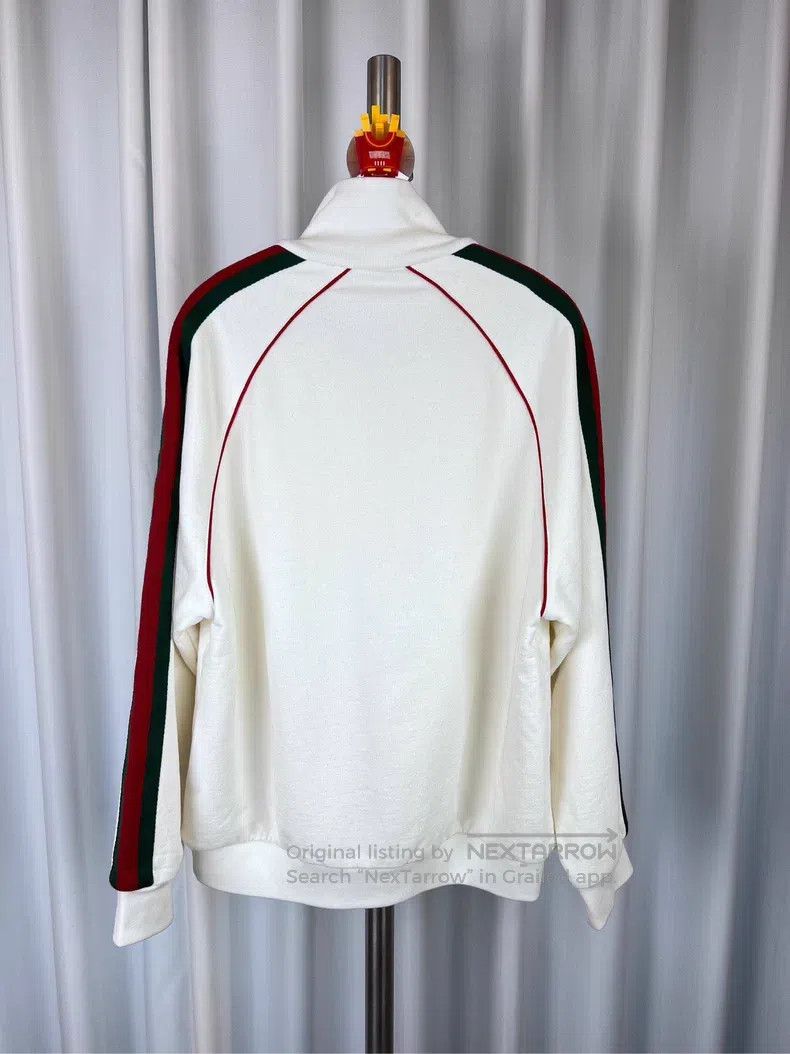 Gucci Gucci Beige logo embroidered cotton lapel zipper jacket Size US M / EU 48-50 / 2 - 2 Thumbnail