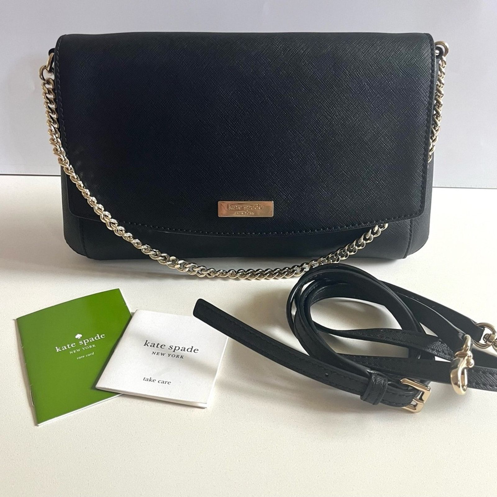 Kate Spade KATE SPADE Leather Black Crossbody Bag with Chain Size ONE SIZE - 1 Thumbnail