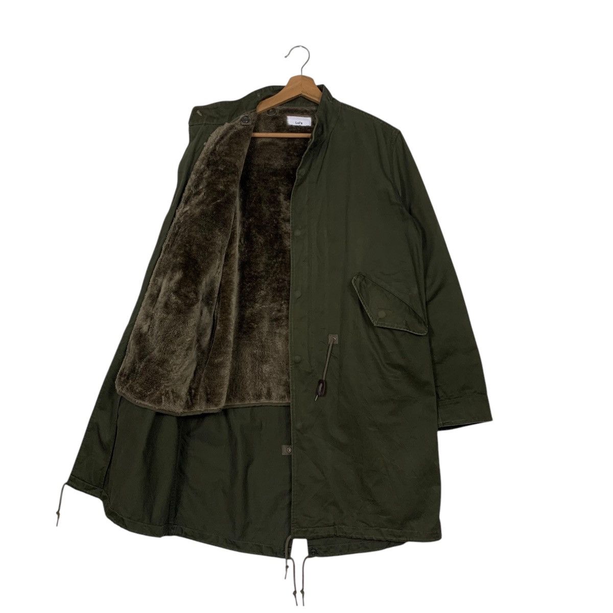 Lui's LUI’S Faux Fur Lined Olive Green Parka Jacket #2506-C113 Size US S / EU 44-46 / 1 - 10 Thumbnail