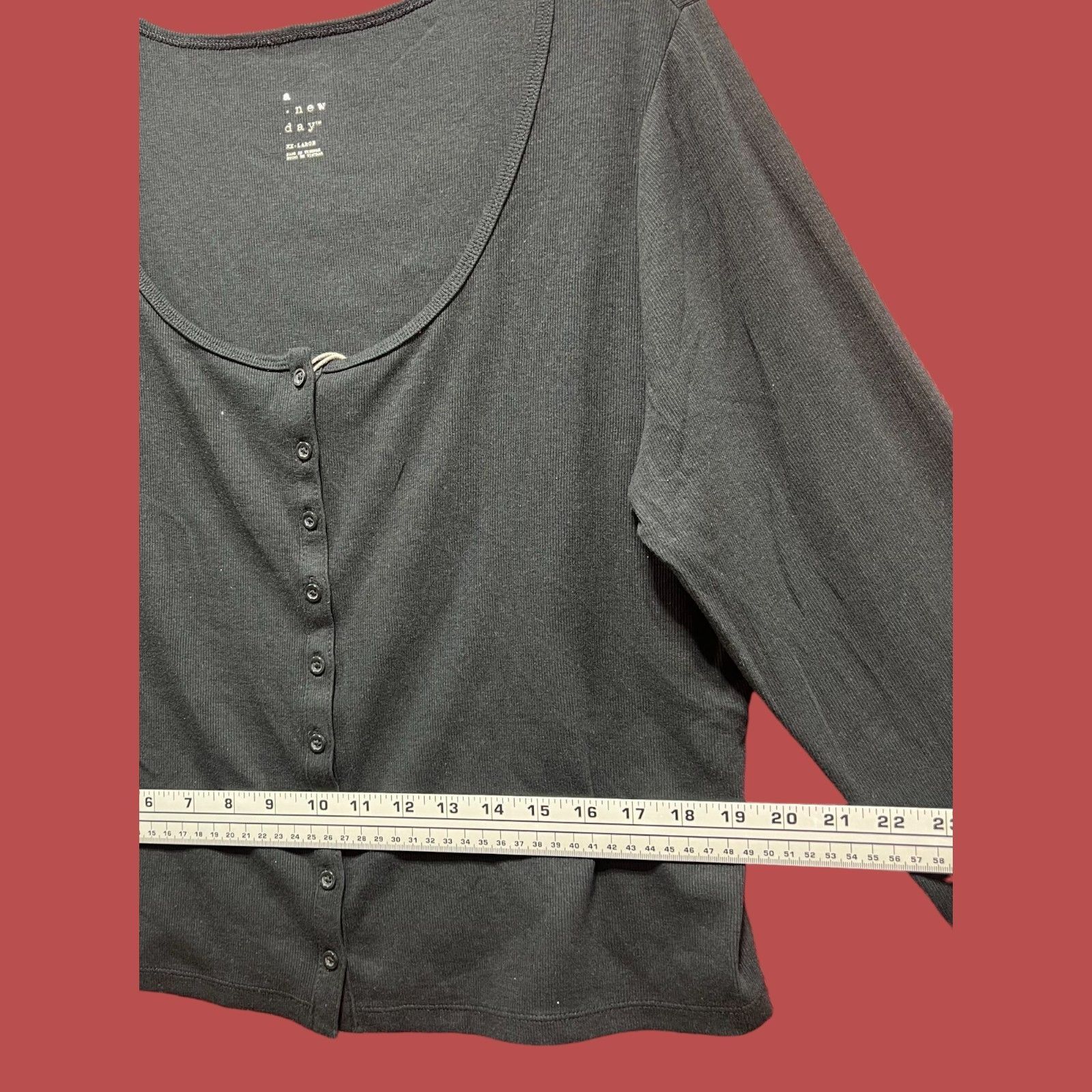 Other A New Day - Women's Botton Front Cardigan Sweater - Black - Size XXL / US 16-18 / IT 52-54 - 4 Thumbnail