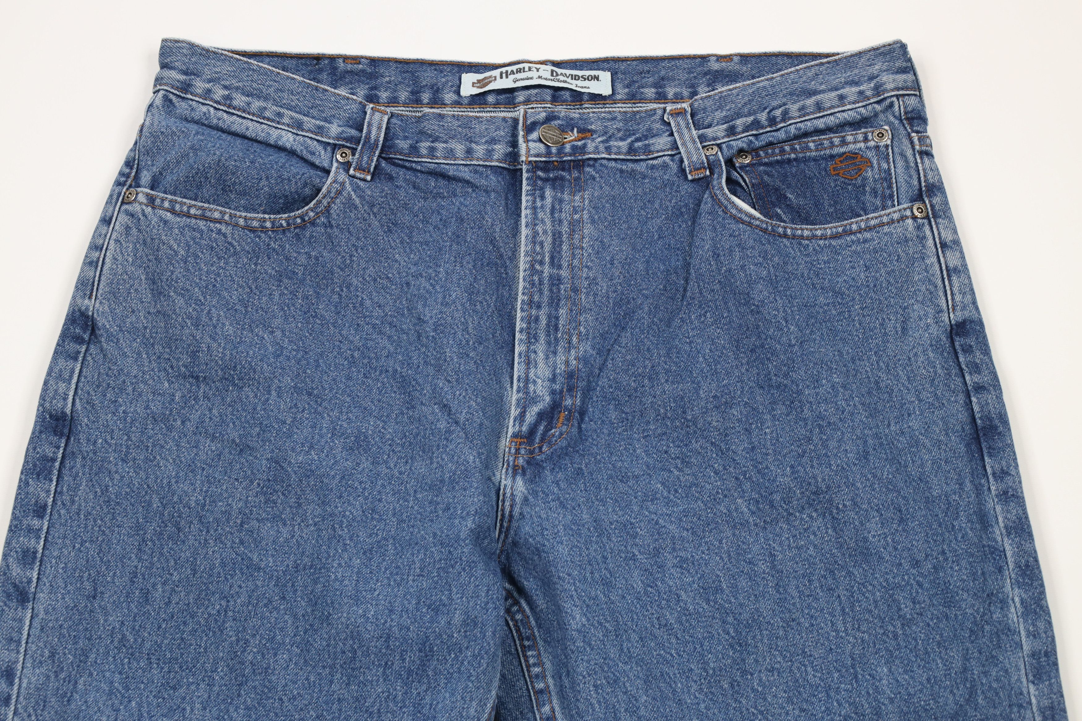 Harley Davidson × Vintage Vintage Harley Davidson Spell Out Bootcut Denim Jeans Blue Size US 38 / EU 54 - 2 Thumbnail