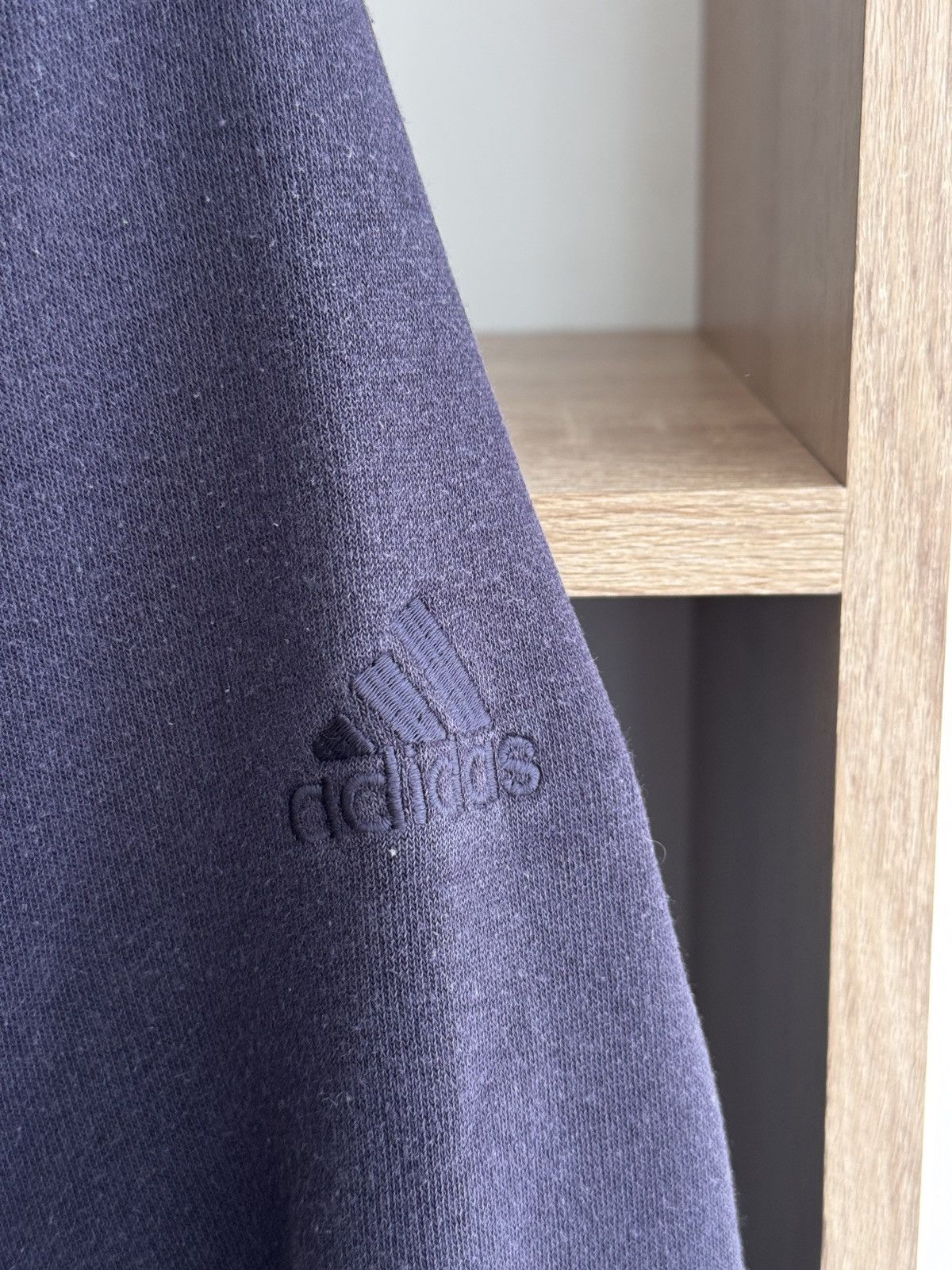 Adidas × Vintage Vintage Adidas Big Logo Navy Zip Hoodie Size US L / EU 52-54 / 3 - 8 Thumbnail