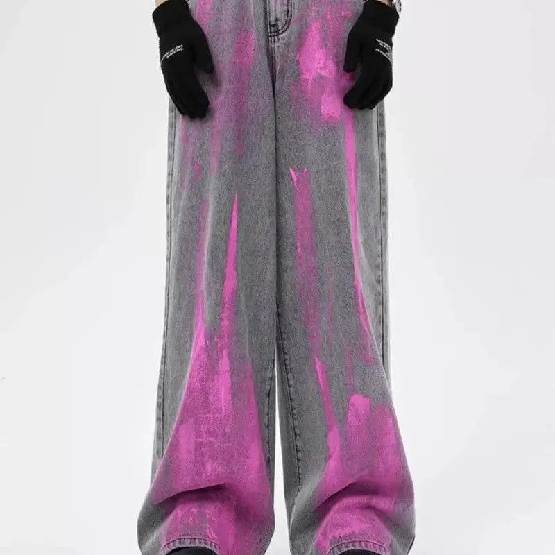 Japanese Brand Retro Graffiti Printed Jeans Size US 32 / EU 48 - 5 Thumbnail