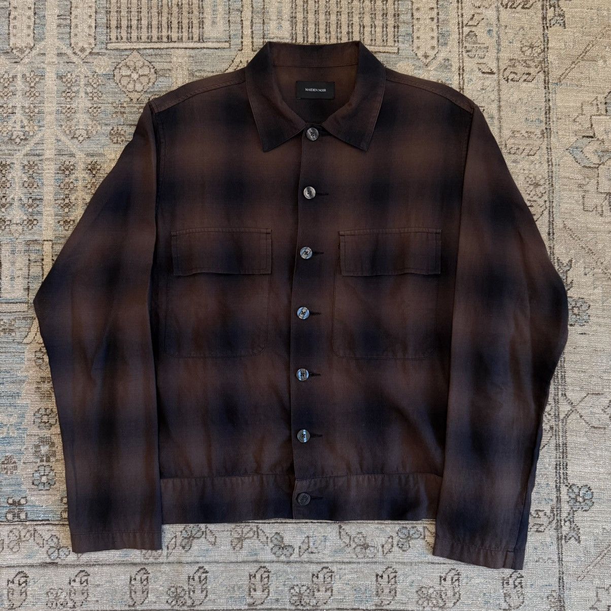 Maiden Noir Ombre Garage Shirt - Brown Plaid Size US L / EU 52-54 / 3 - 1 Thumbnail