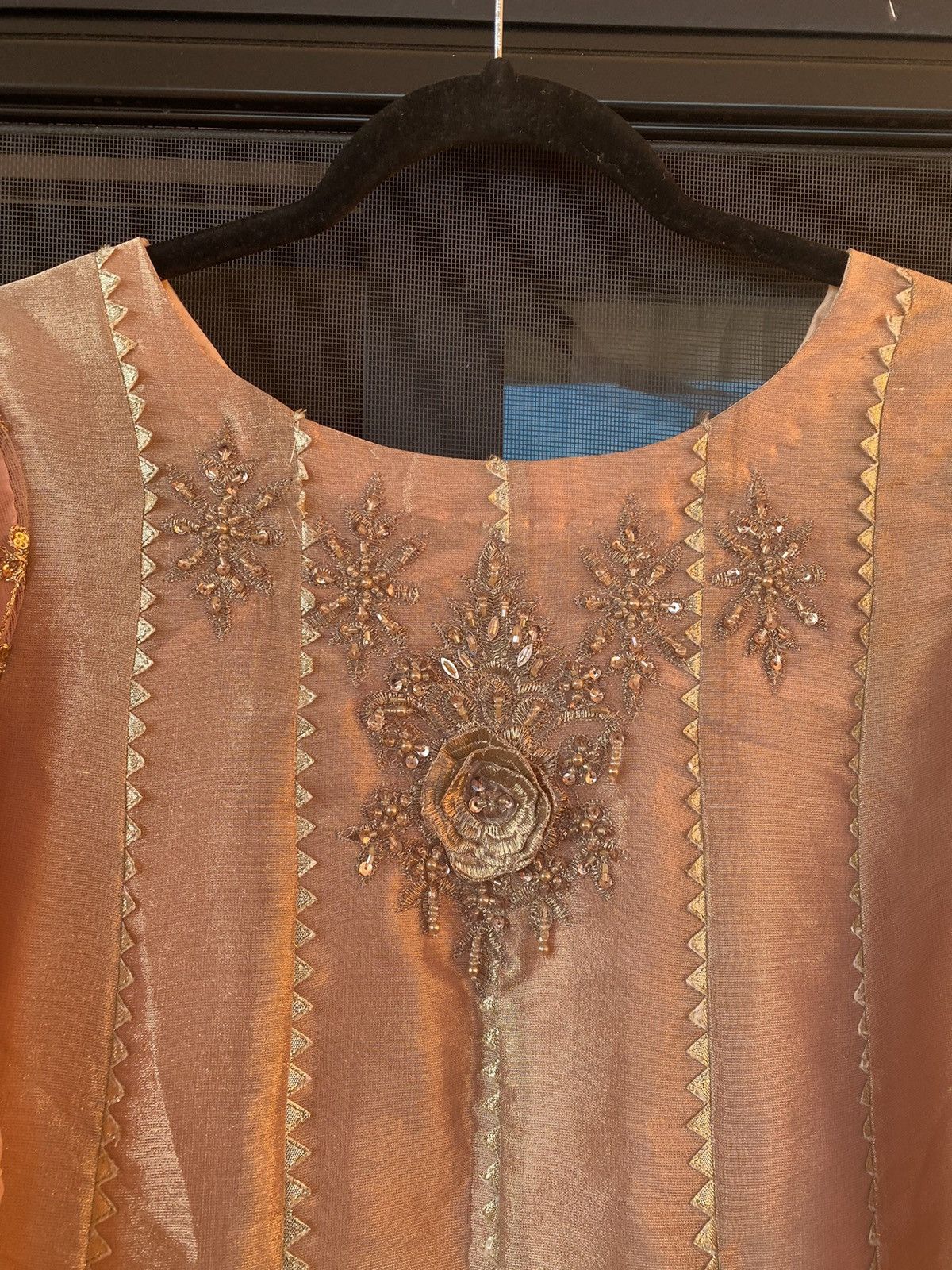 Other Wedding Wear Peach Organza Anarkali Pakistani Dress Size L Size L / US 10 / IT 46 - 5 Thumbnail