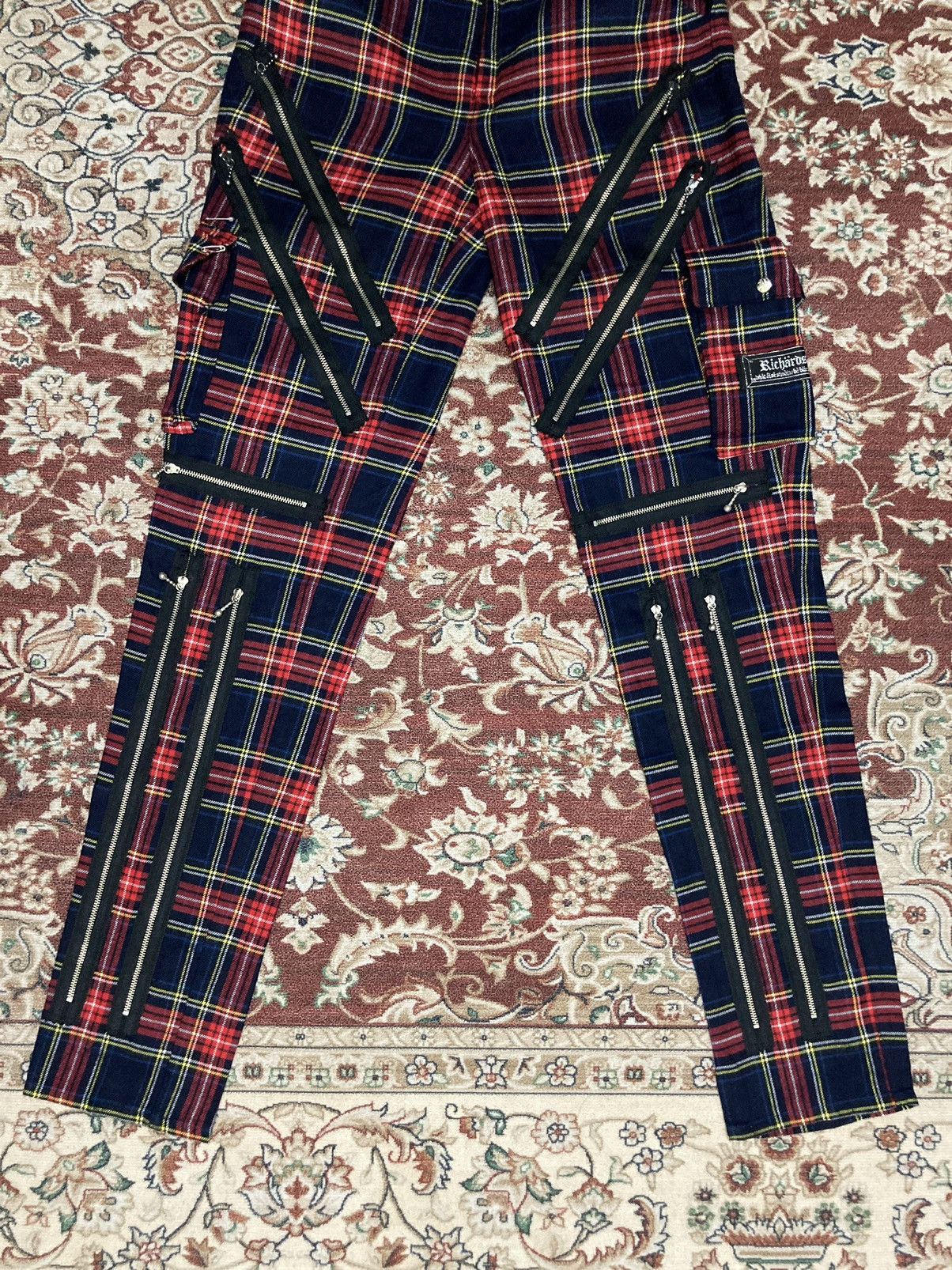 Japanese Brand × Seditionaries RICHARDS Red Tartan Plaid Mod Punk Rock Zip Bondage Pant Size 25" / US 0 / IT 36 - 3 Thumbnail