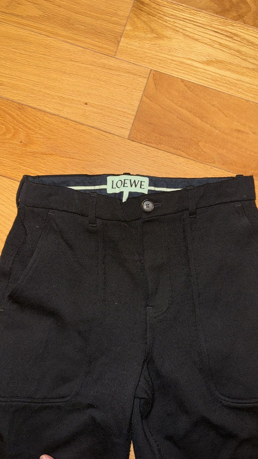 Loewe Loewe Wool Trousers with Leather Details Size US 39 - 1 Thumbnail
