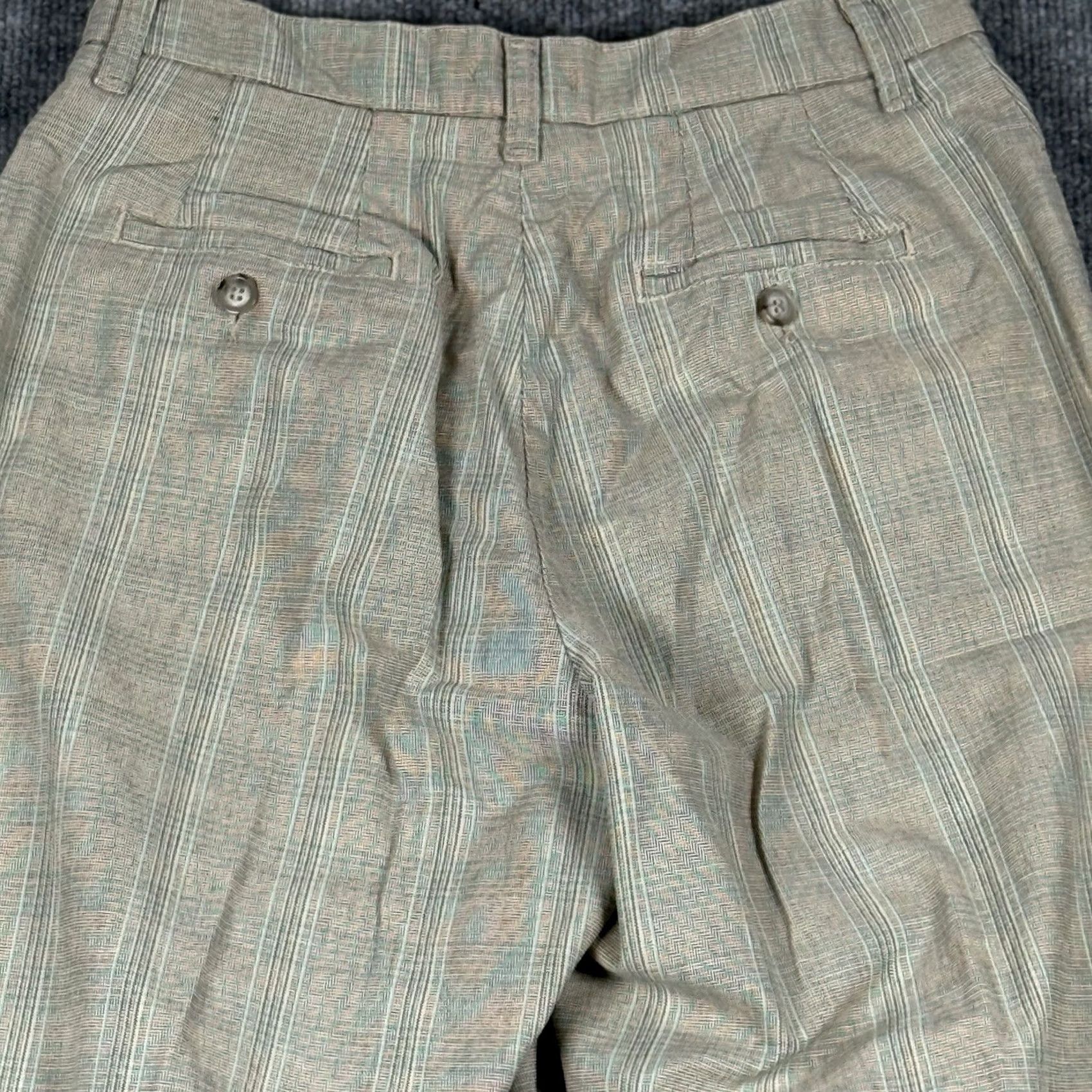 Lee Lee Womens Pants 6 Beige Striped Straight Leg Khakis Office Casual Regular Rise 11in Inseam 30in Size 28" / US 6 / IT 42 - 4 Thumbnail