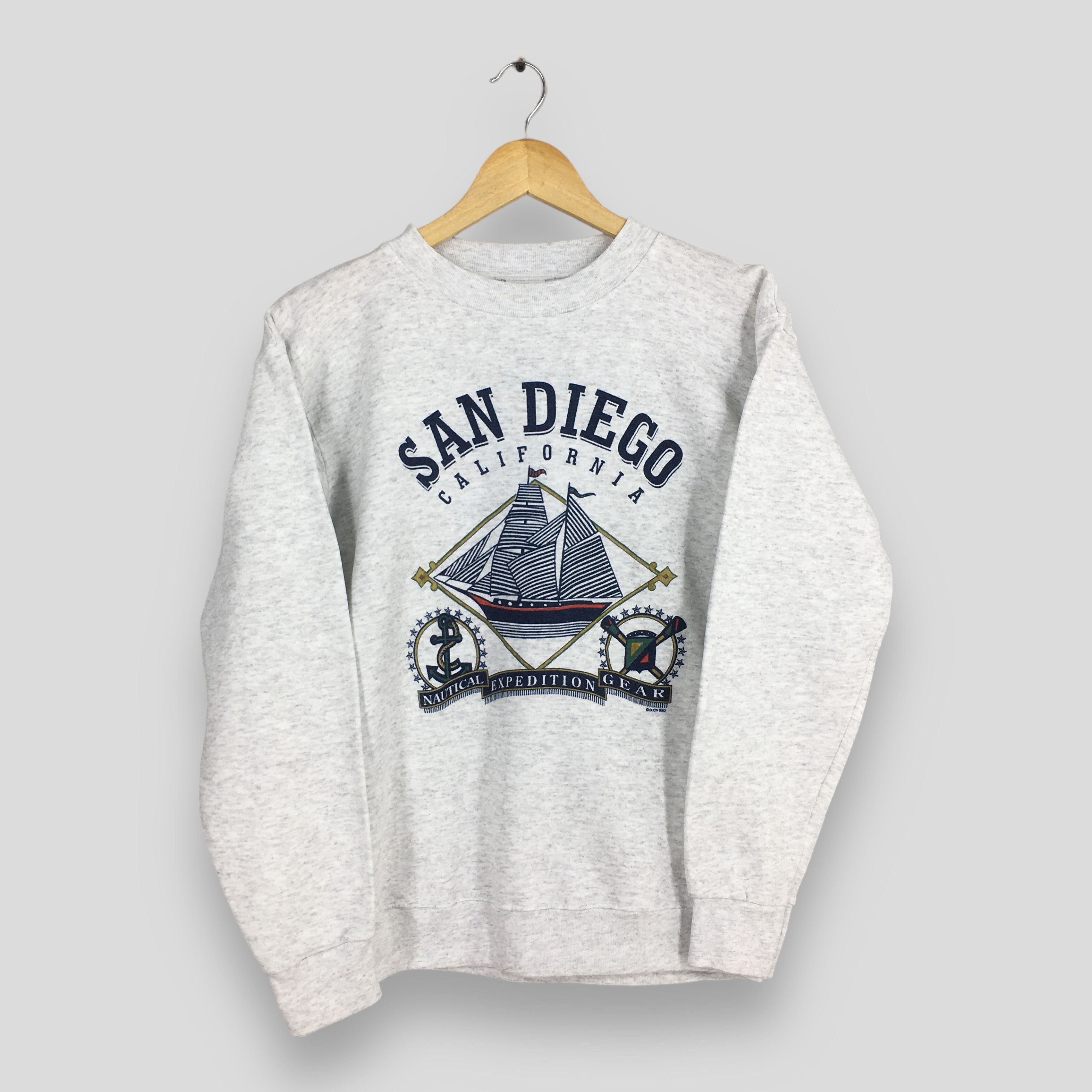Vintage Vintage 90s San Diego California Gray Sweatshirt Medium Size US M / EU 48-50 / 2 - 1 Thumbnail