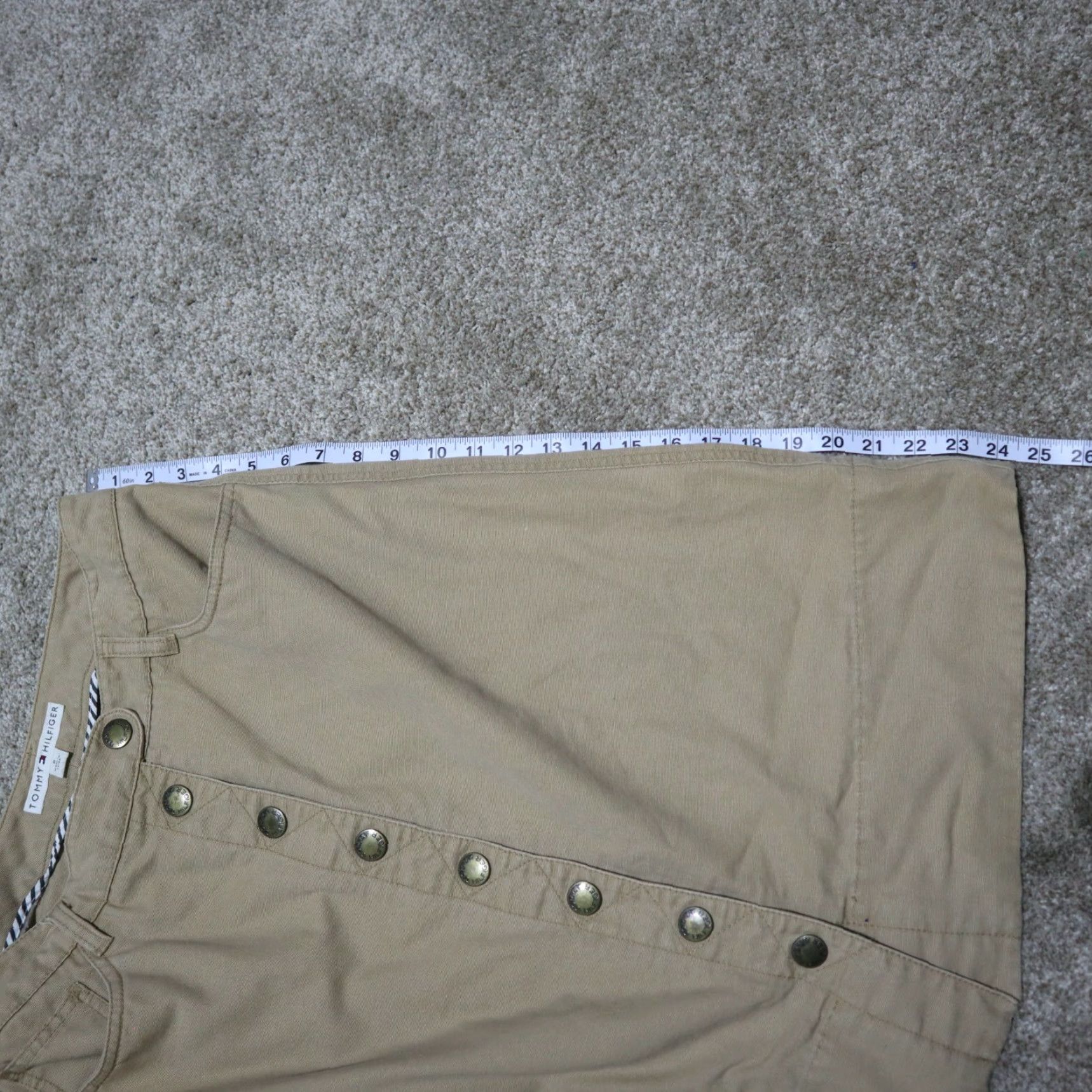 Tommy Hilfiger TOMMY HILFIGER Skirt Above Knee Beige Khaki Size 8 Womens Cotton Blend Casual Vintage No Size 30" / US 8 / IT 44 - 6 Thumbnail