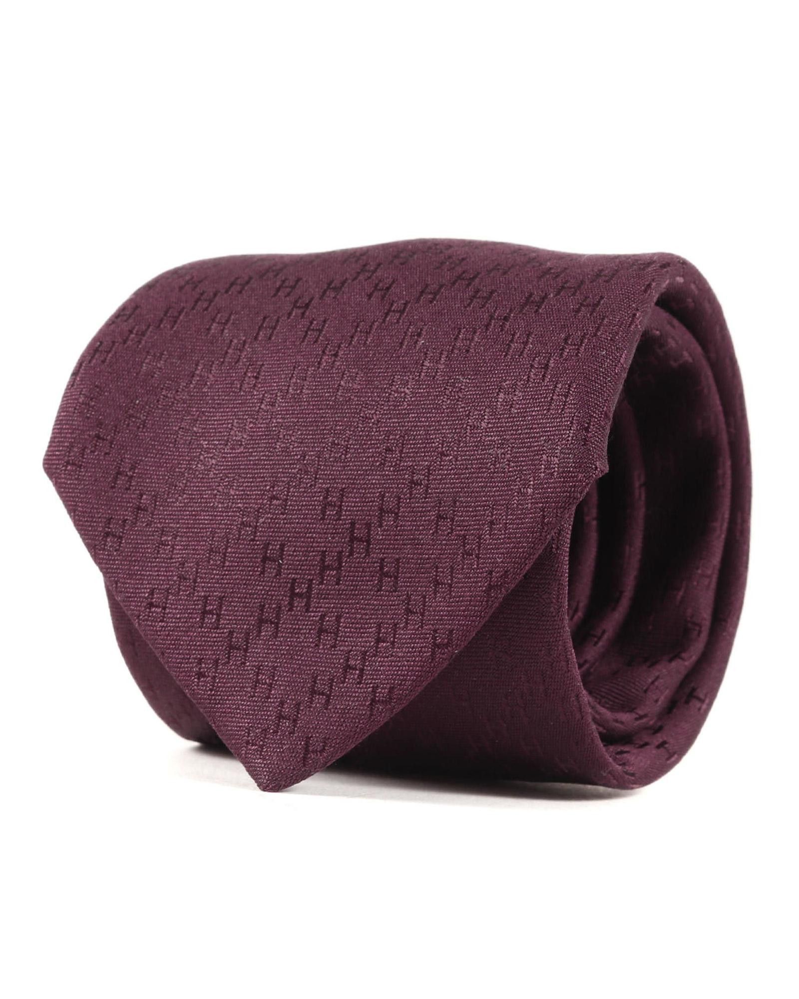 image of Hermes Burgundy Silk Designer Accessory, Men's