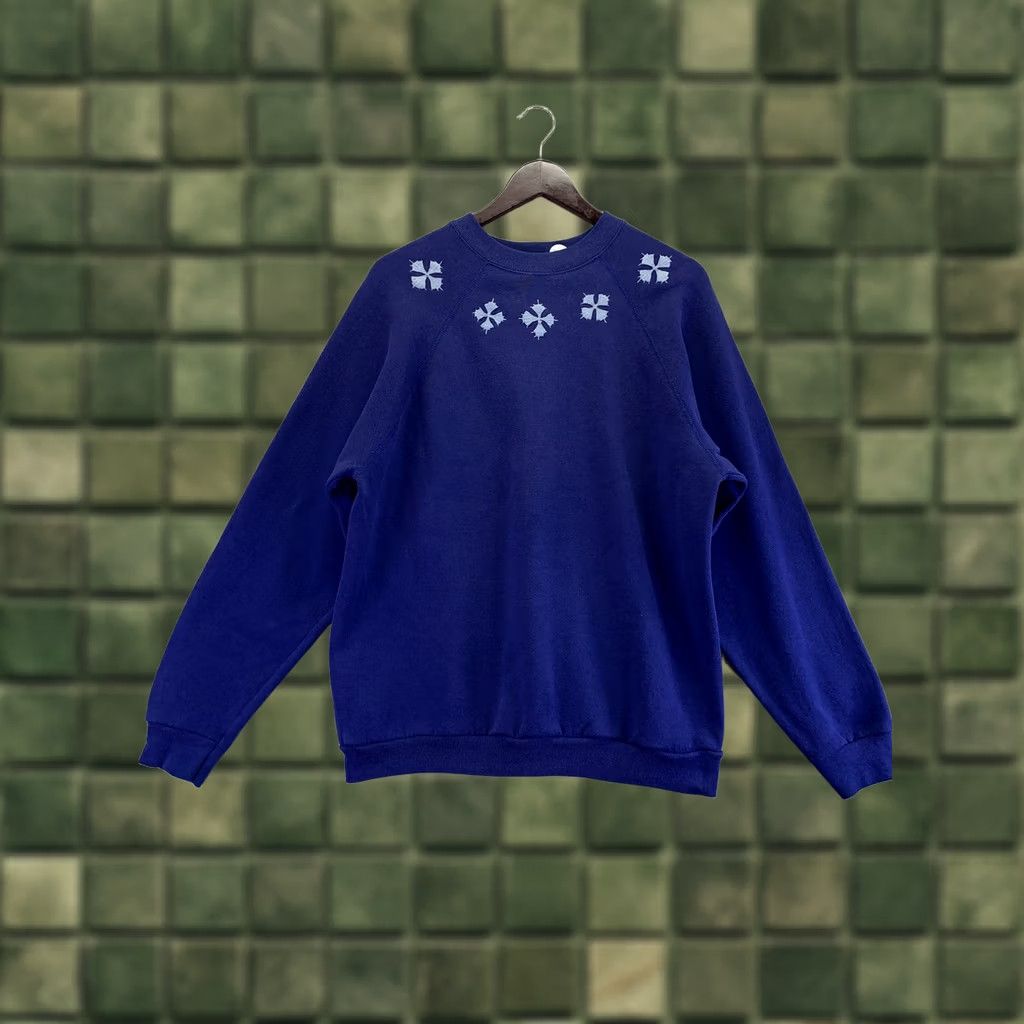Tultex VINTAGE Tultex Snowflake Embroidered Blue Womens Sweatshirt 1990s Made in USA Size L Size L / US 10 / IT 46 - 1 Thumbnail