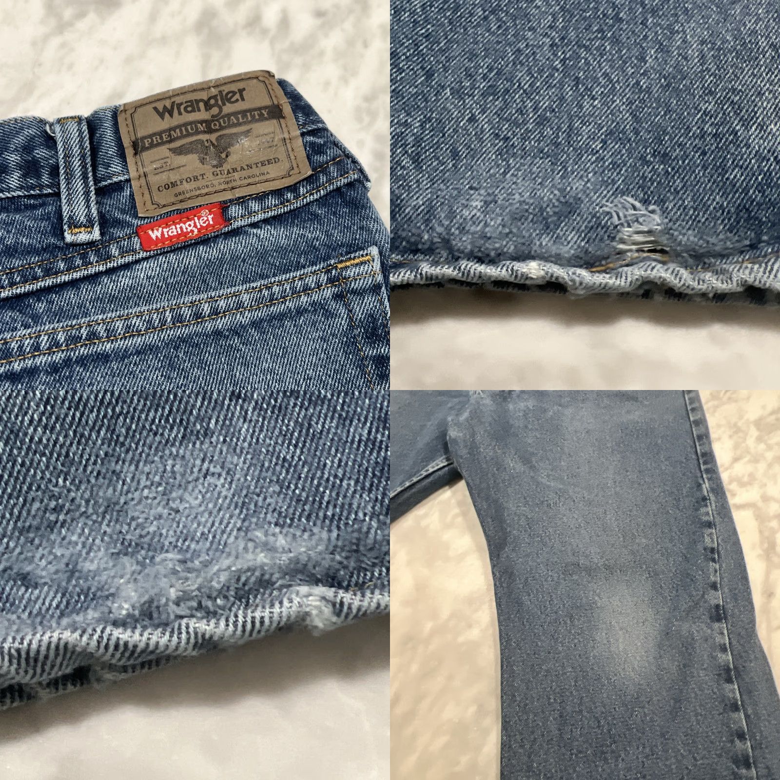 Wrangler VINTAGE Wrangler Jeans Men 38x30 9760WDR Relaxed Fit Cowboy Cut Denim Faded Thrashed Cowboy Men Jeans 38x30 Blue Distressed Pockets 5-Pocket Wrangler Size US 38 / EU 54 - 8 Thumbnail