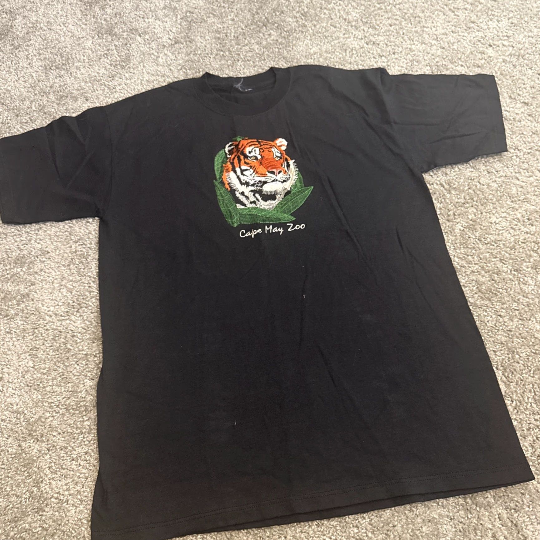 Vintage VINTAGE 90s Tiger Embroidered Cape May Zoo New Jersey Black T-Shirt Large Size US L / EU 52-54 / 3 - 5 Thumbnail
