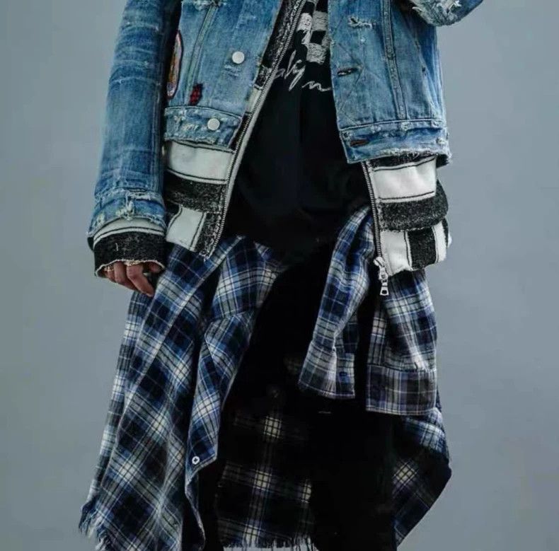 Amiri Amiri 17ss blue checkered flannel destroy shirt Size US XL / EU 56 / 4 - 7 Thumbnail