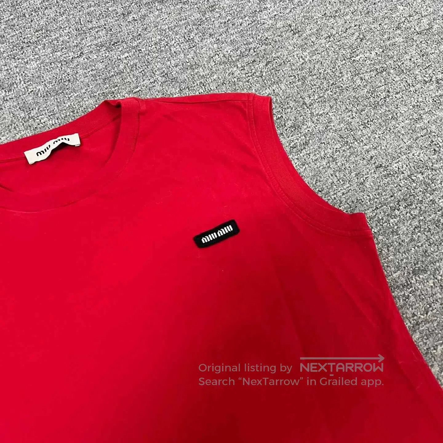 Miu Miu Miu Miu 2025 Logo Red Sleeveless Top S. Size S / US 4 / IT 40 - 4 Thumbnail