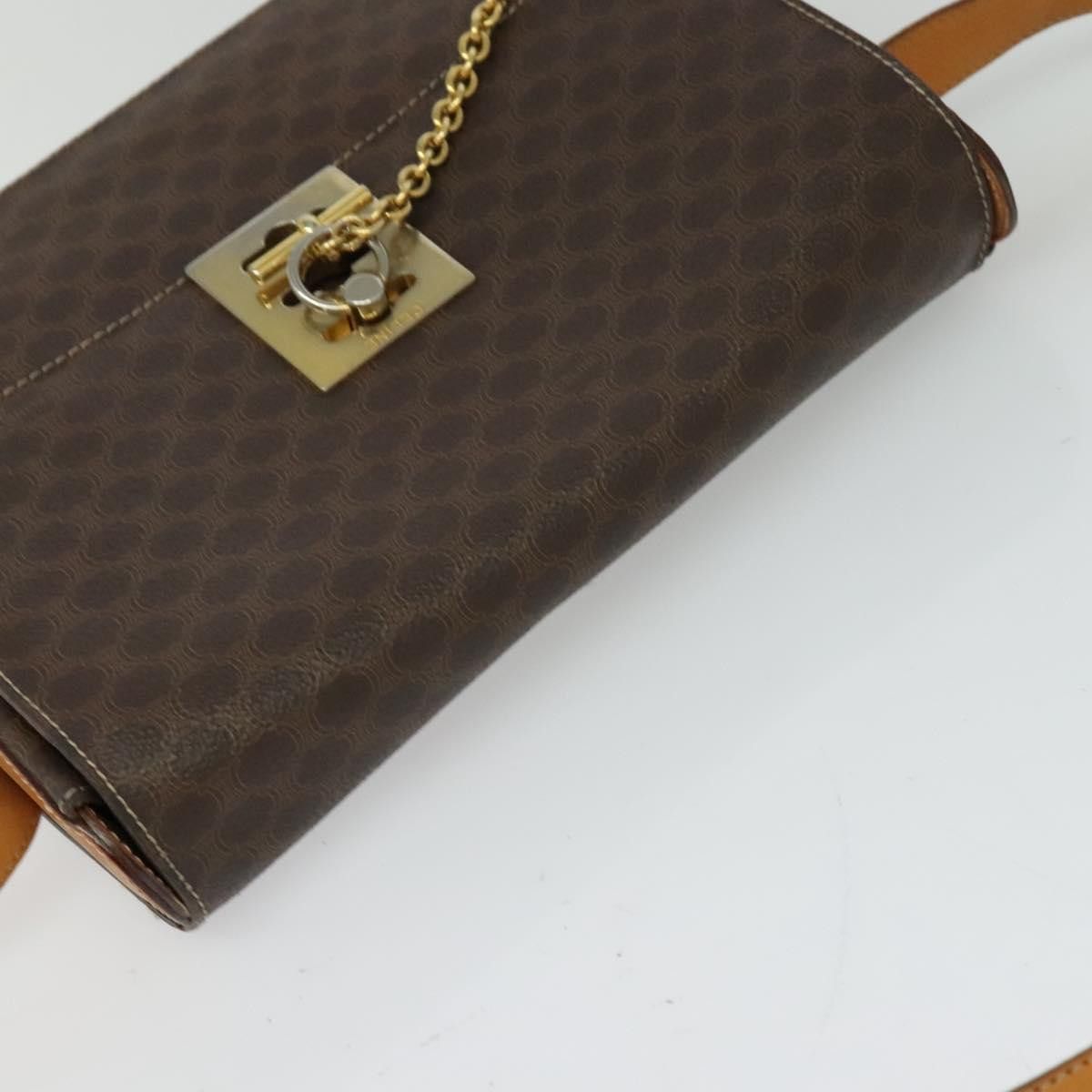 Celine CELINE Macadam Canvas Shoulder Bag Pvc Leather Brown Gold Size ONE SIZE - 6 Thumbnail