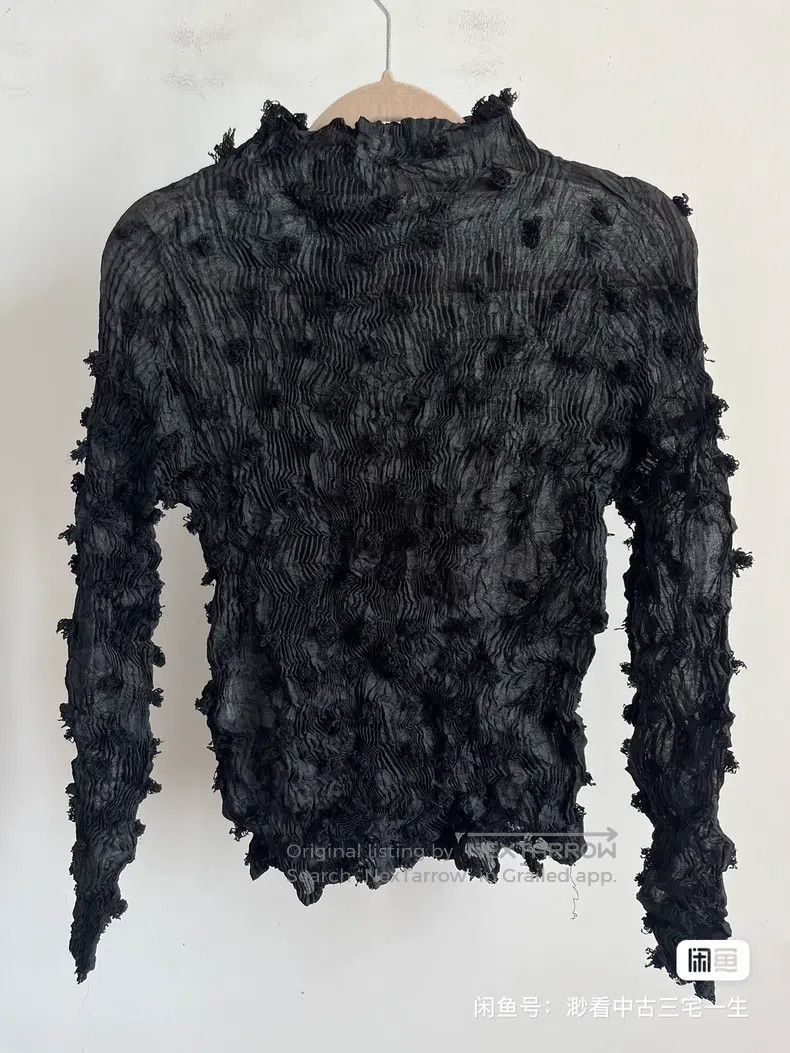 Issey Miyake Issey Miyake Black Pom-pom Turtleneck Sheer Long Sleeve To Size M / US 6-8 / IT 42-44 - 1 Thumbnail