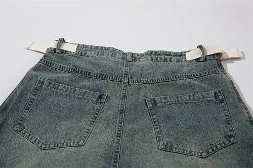 VIBE Washed distressed raw edge men's punk denim shorts Size US 32 / EU 48 - 6 Thumbnail