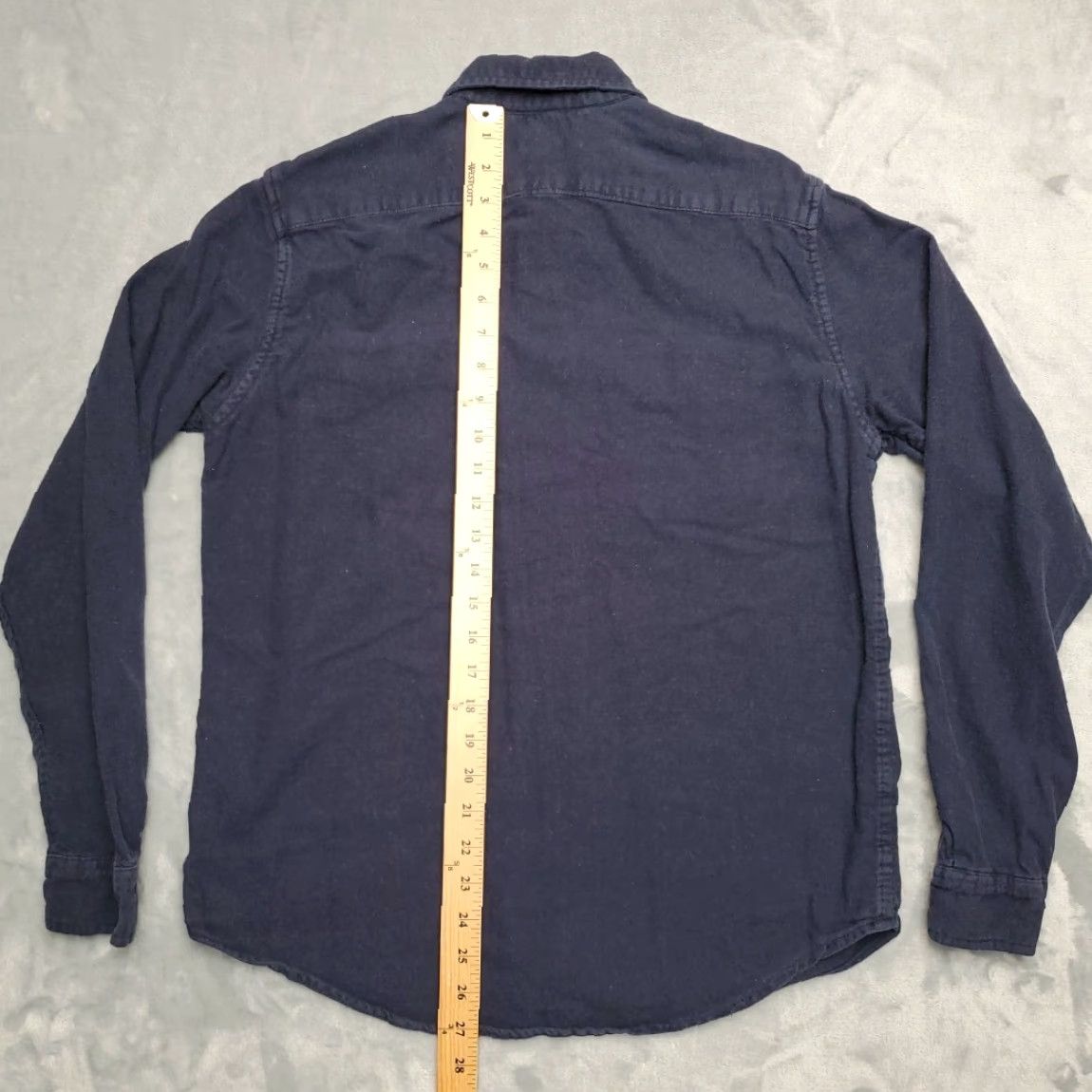 Vintage Tailor Vintage Shirt Mens M Navy Blue Stretch Flannel Long Sleeve Casual Modern Classic Size US M / EU 48-50 / 2 - 4 Thumbnail