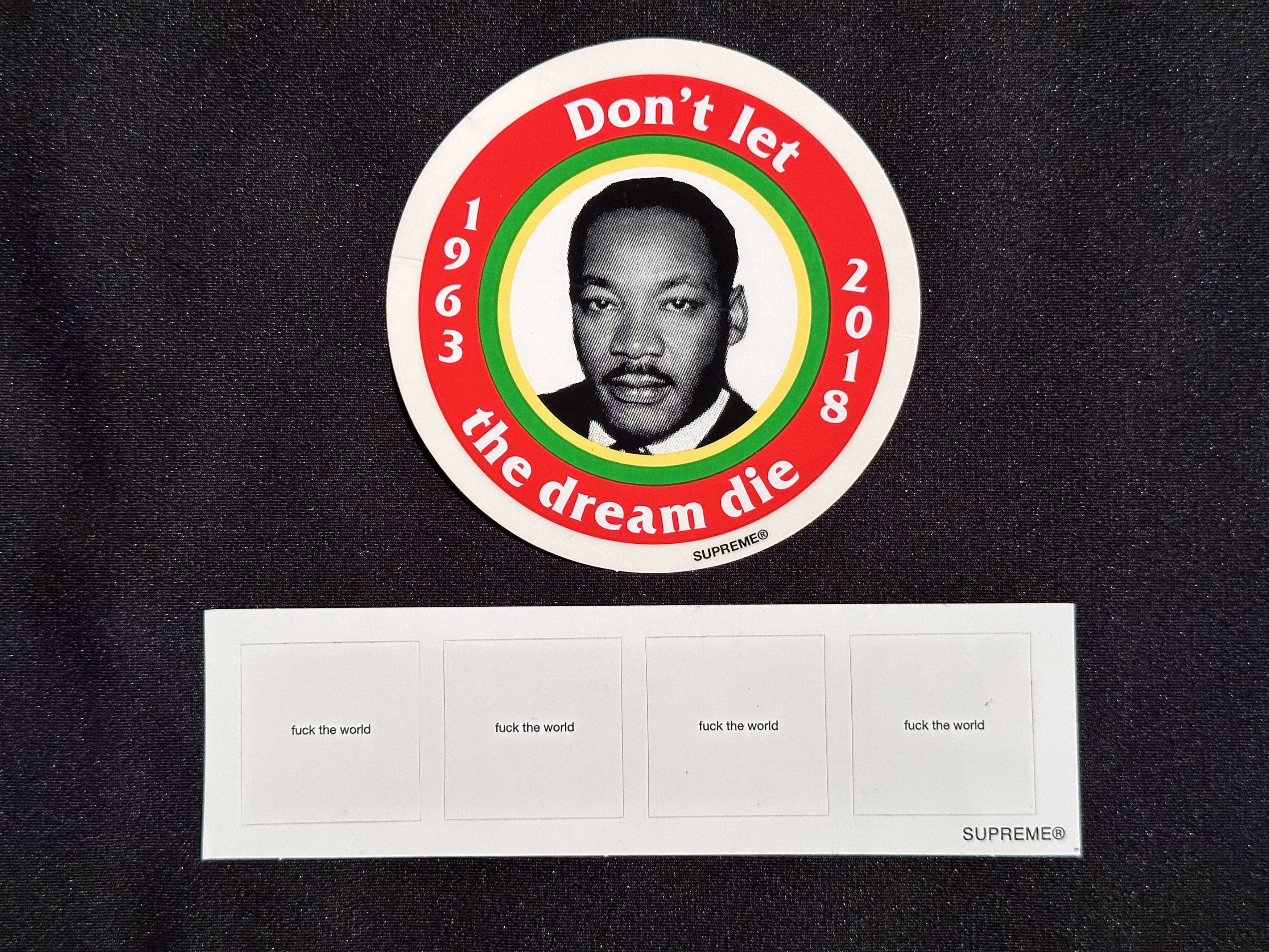 Supreme Supreme SS18 MLK Dream + Fuck the World Stickers Size ONE SIZE - 1 Thumbnail