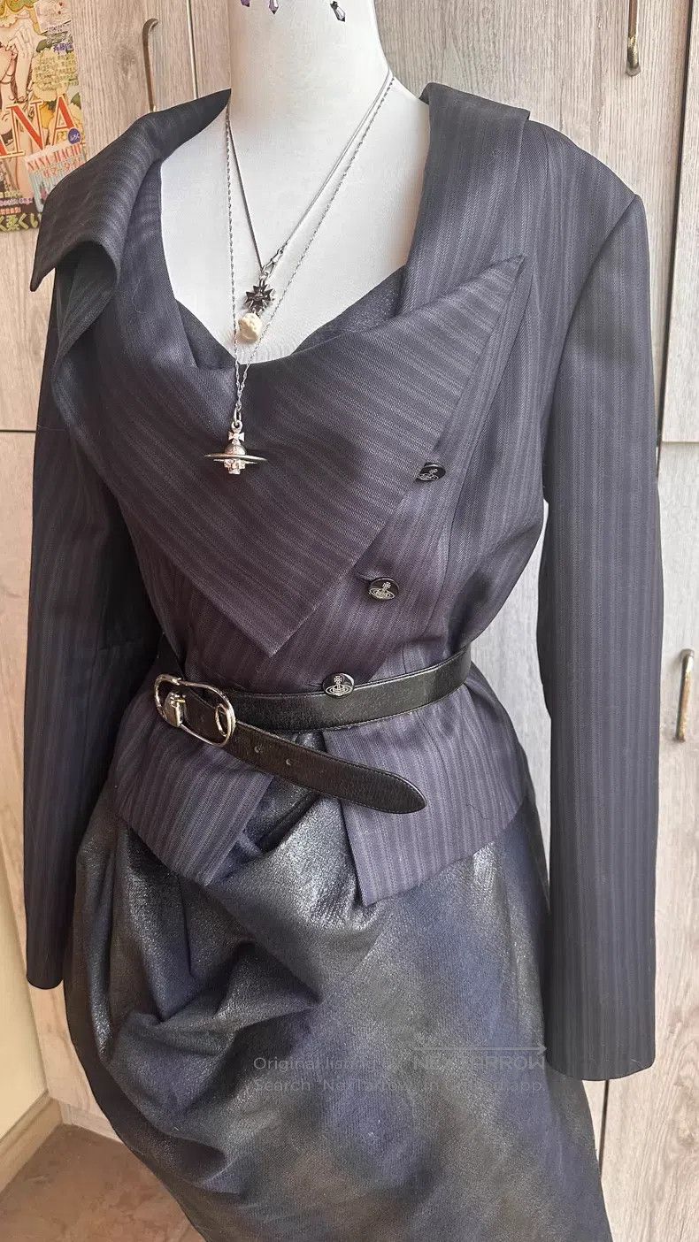 Vivienne Westwood Vivienne Westwood Irregular suit with dark green stripes, Size L / US 10 / IT 46 - 4 Thumbnail