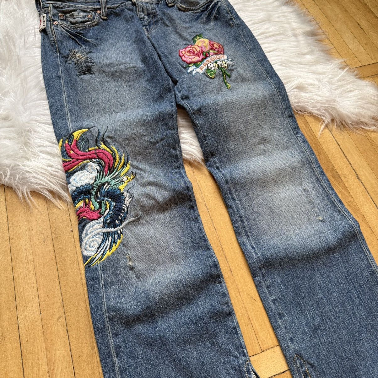If Six Was Nine 📌 Vintage Ra.Re Y2K Ed Hardy style Bootcut Low Rise Jeans Size 28" / US 6 / IT 42 - 10 Thumbnail