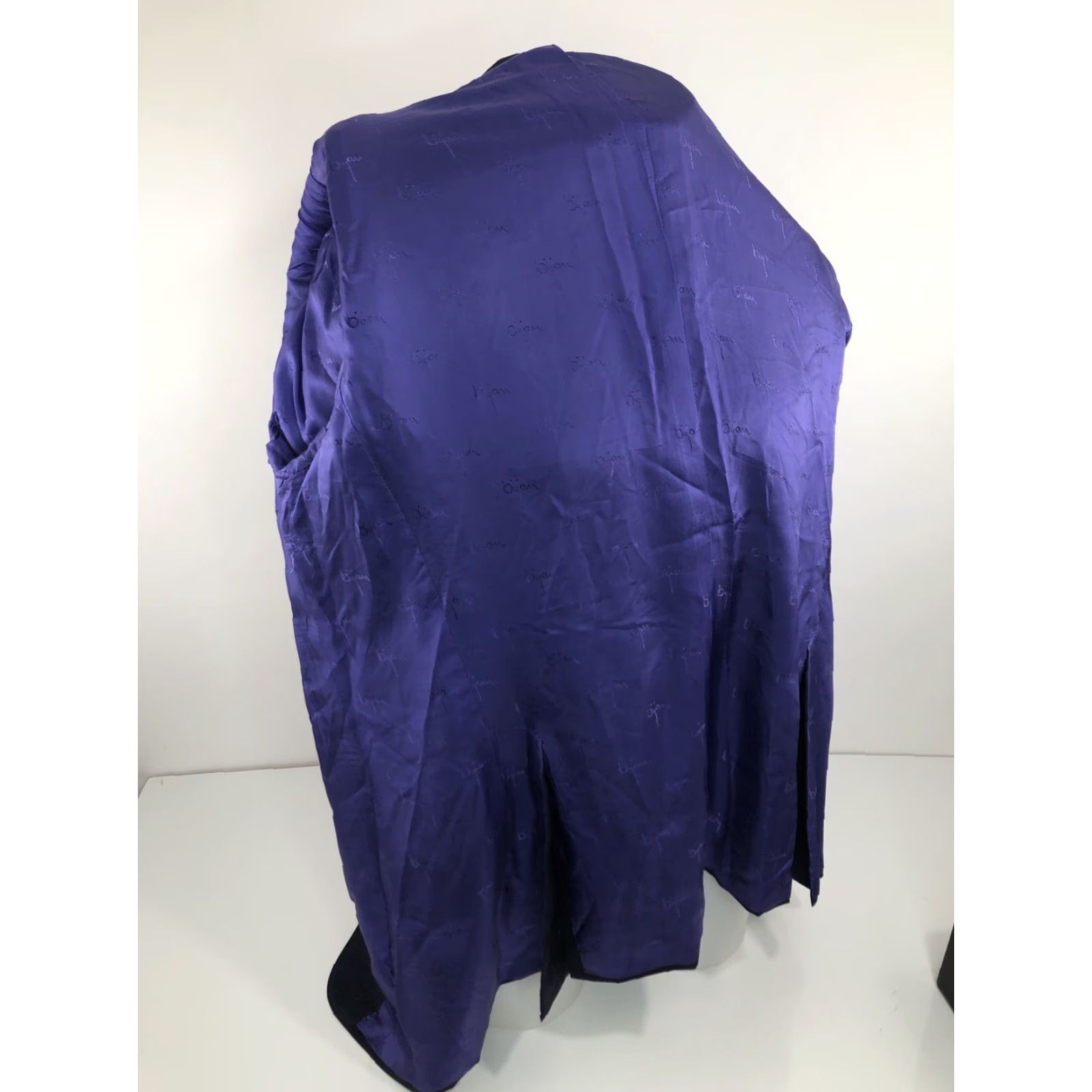 Vintage Bijan / Italy - Wool 170s / Silk Blend Sz. 46R Striped Blazer Jacket - Excellent Jacket Mens 46R Blue Purple Wool Silk Blazer Size 46R - 5 Thumbnail