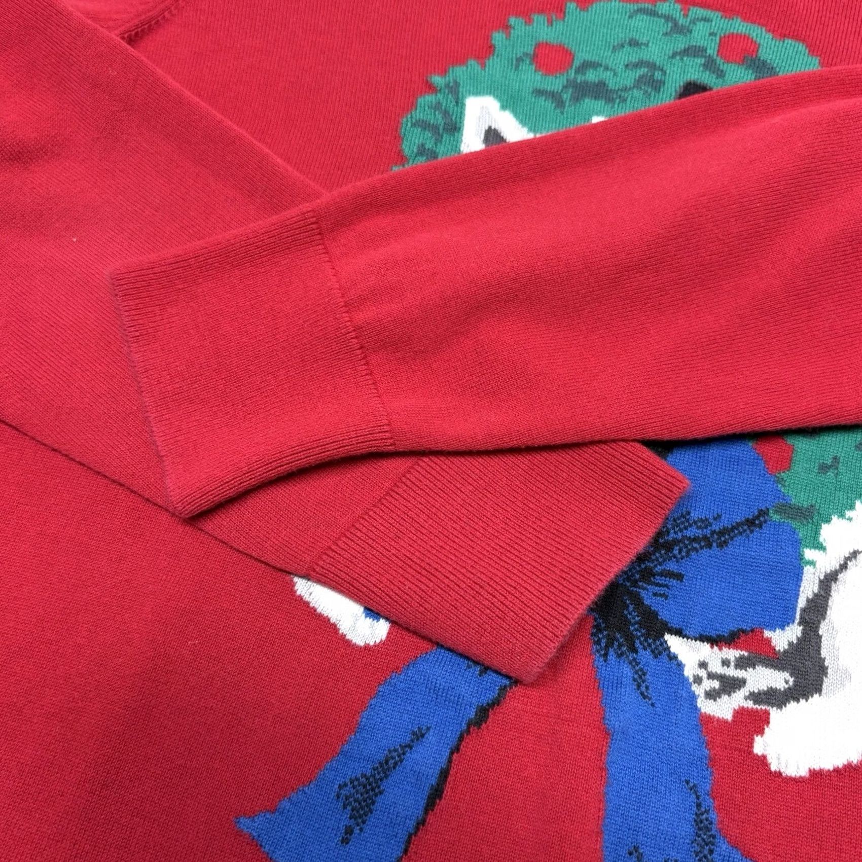 Lands' End Lands' End Red Christmas Sweater Women’s Size L with Dogs Wreath Christmas Party Crew Neck Knit Pullover 100% Cotton Regular Fit Size L / US 10 / IT 46 - 5 Thumbnail