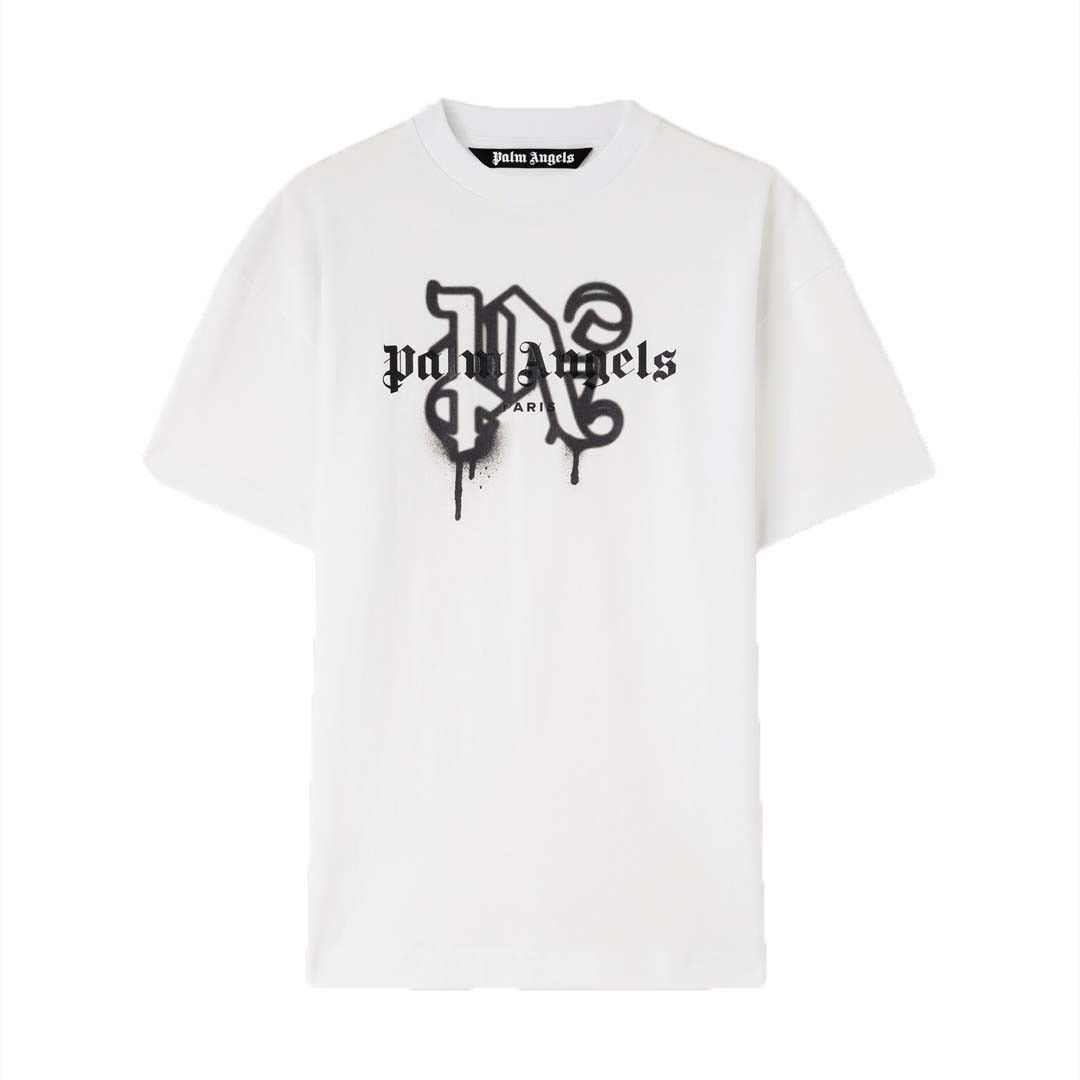 Palm Angels Paris Monogram Spray Tee White Size US S / EU 44-46 / 1 - 1 Preview