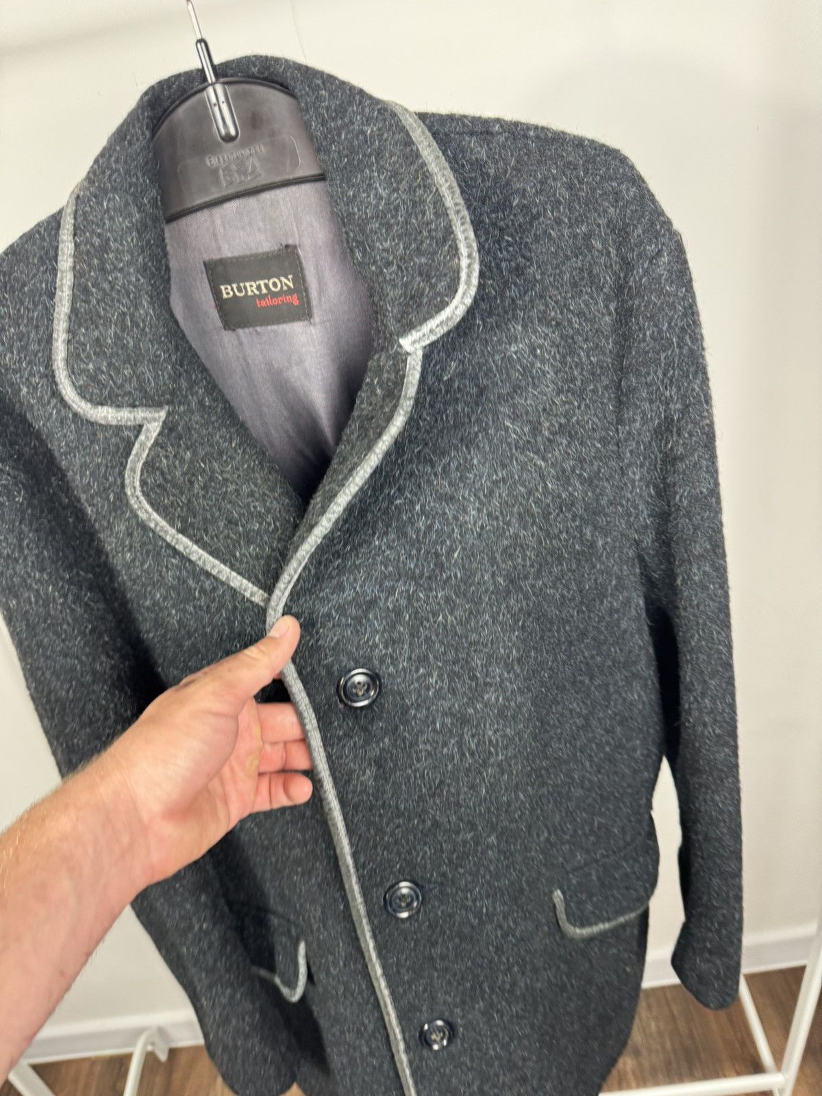 Other Vintage Burton Wool Cashmere Coat Jacket Dark Grey Womens Size XXL / US 16-18 / IT 52-54 - 6 Thumbnail