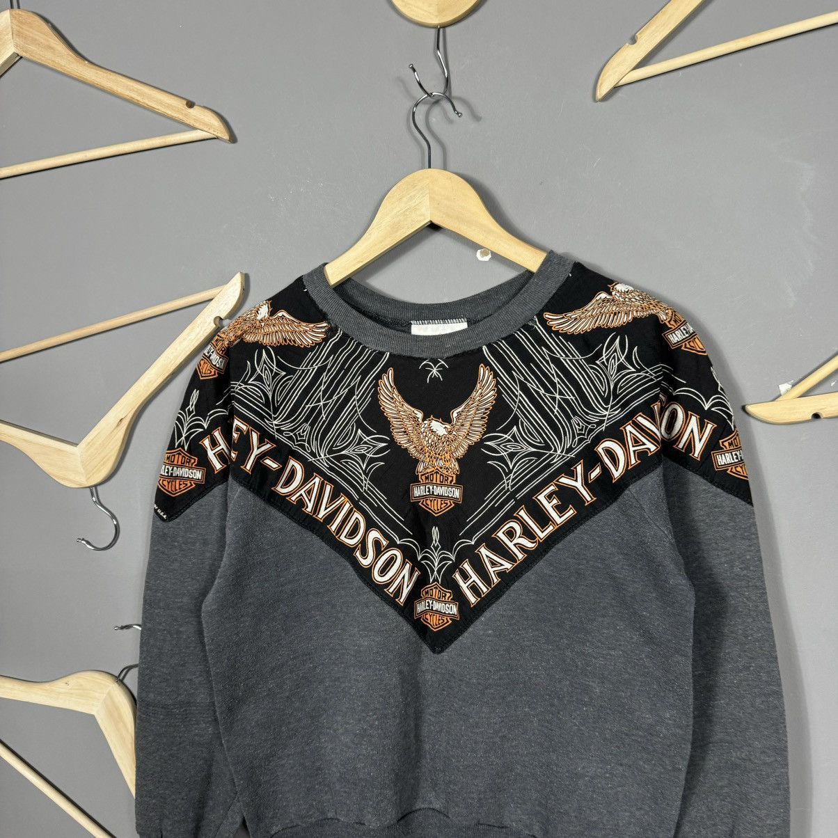 Vintage Vintage 90s Harley Davidson Made in USA AOP Sweatshirt Size M / US 6-8 / IT 42-44 - 4 Thumbnail